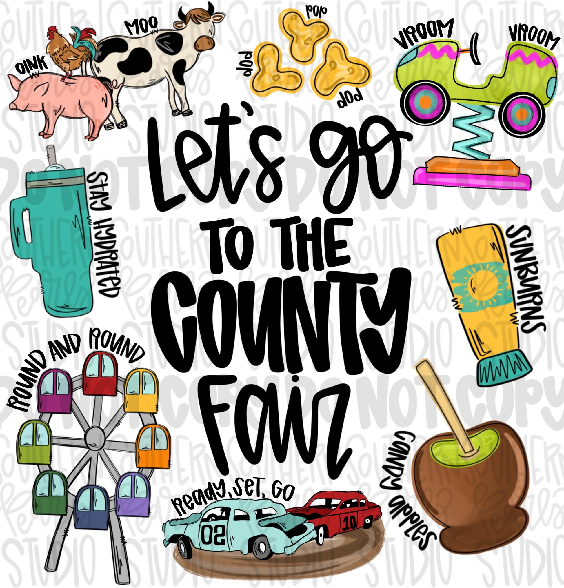 Let’s go to the county fair png | trendy png viral png colorful png | Sublimation DTF DTG Design |Digital Download | Womens & Kids