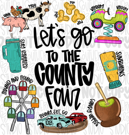 Let’s go to the county fair png | trendy png viral png colorful png | Sublimation DTF DTG Design |Digital Download | Womens & Kids