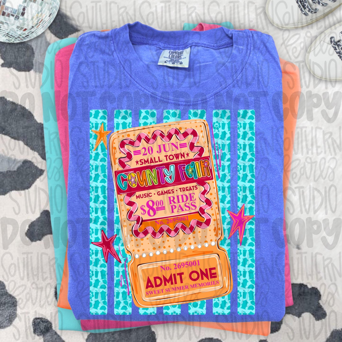 County fair ticket with stripes png | trendy png viral png colorful png | Sublimation DTF DTG Design |Digital Download | Womens & Kids