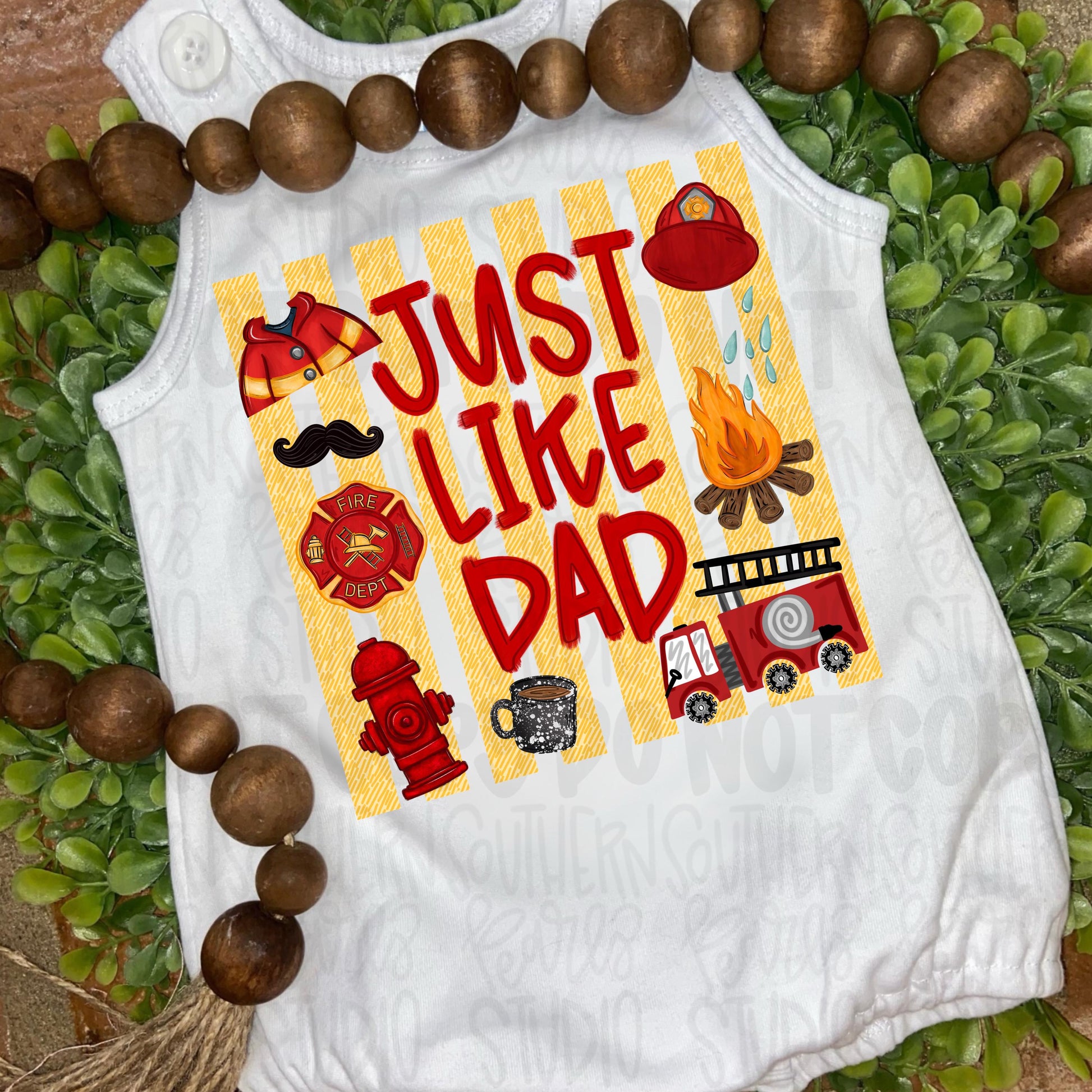 Just like Dad | firefighter | Fathers Day | Sublimation Design | Digital Download | Women’s, Kids Shirt PNG