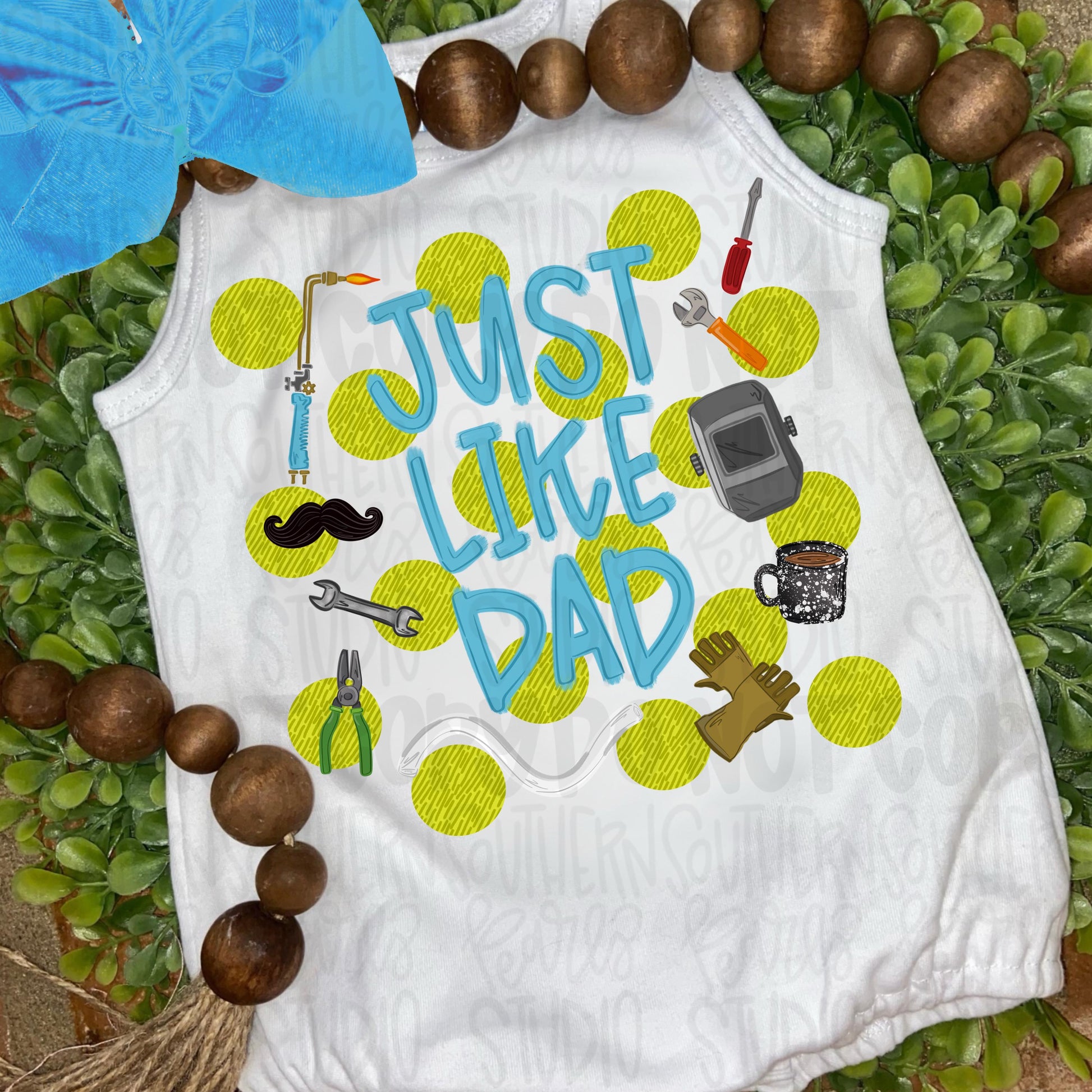 Just like Dad polka dots | welding mechanic | Fathers Day | Sublimation Design | Digital Download | Women’s, Kids Shirt PNG