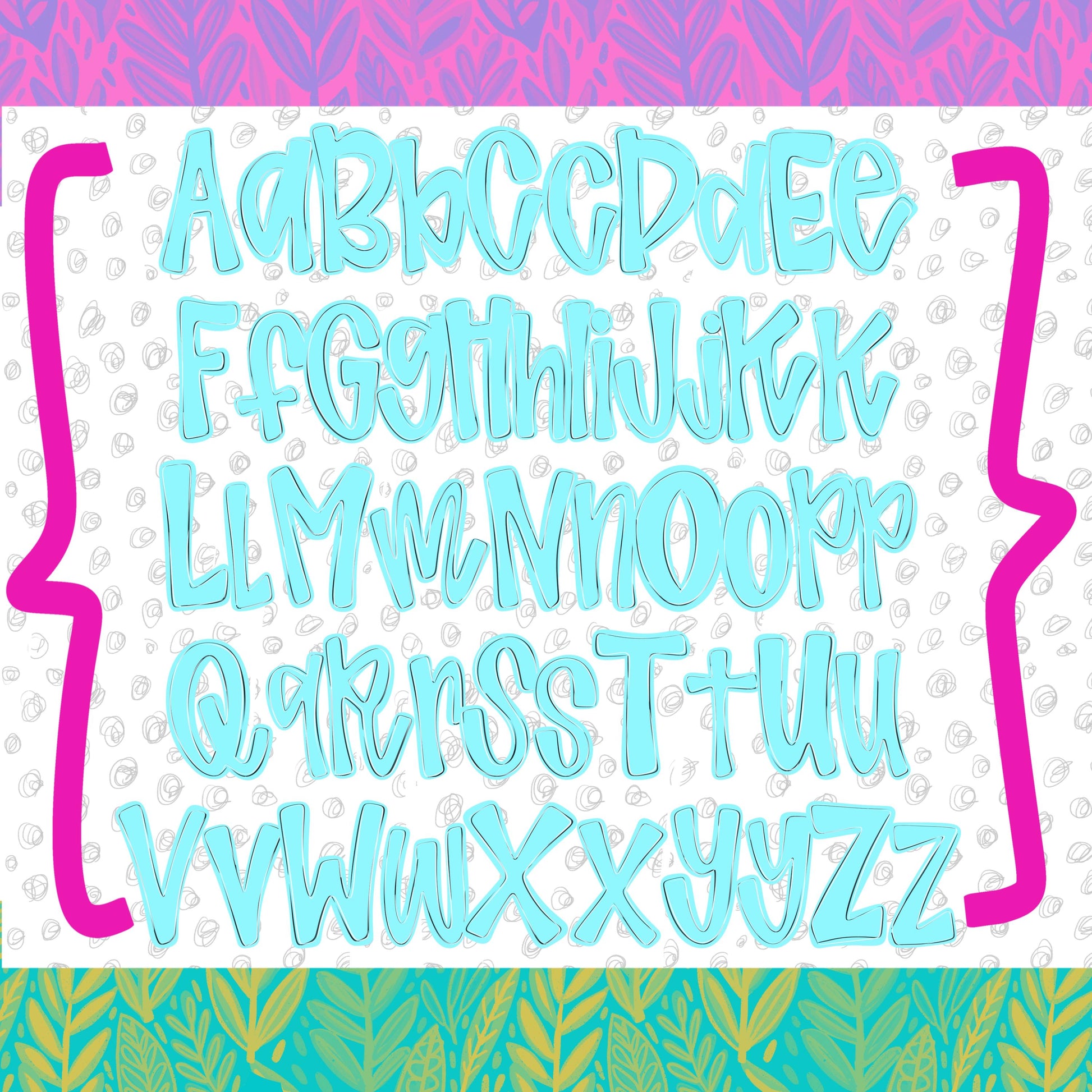 Shiloh Alpha Set bright colors | PNG files | OTF font files | summer alpha, beach alpha | Sublimation Design | Digital Download