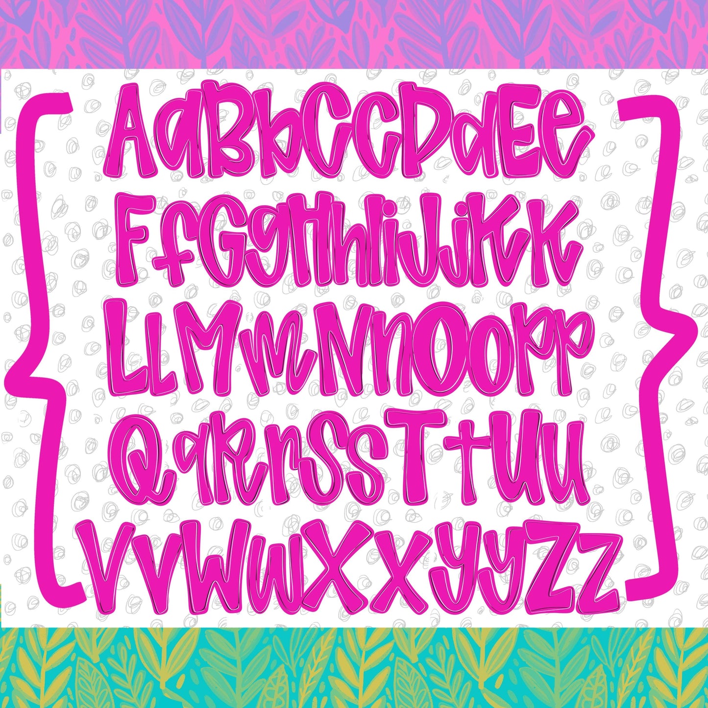 Shiloh Alpha Set bright colors | PNG files | OTF font files | summer alpha, beach alpha | Sublimation Design | Digital Download