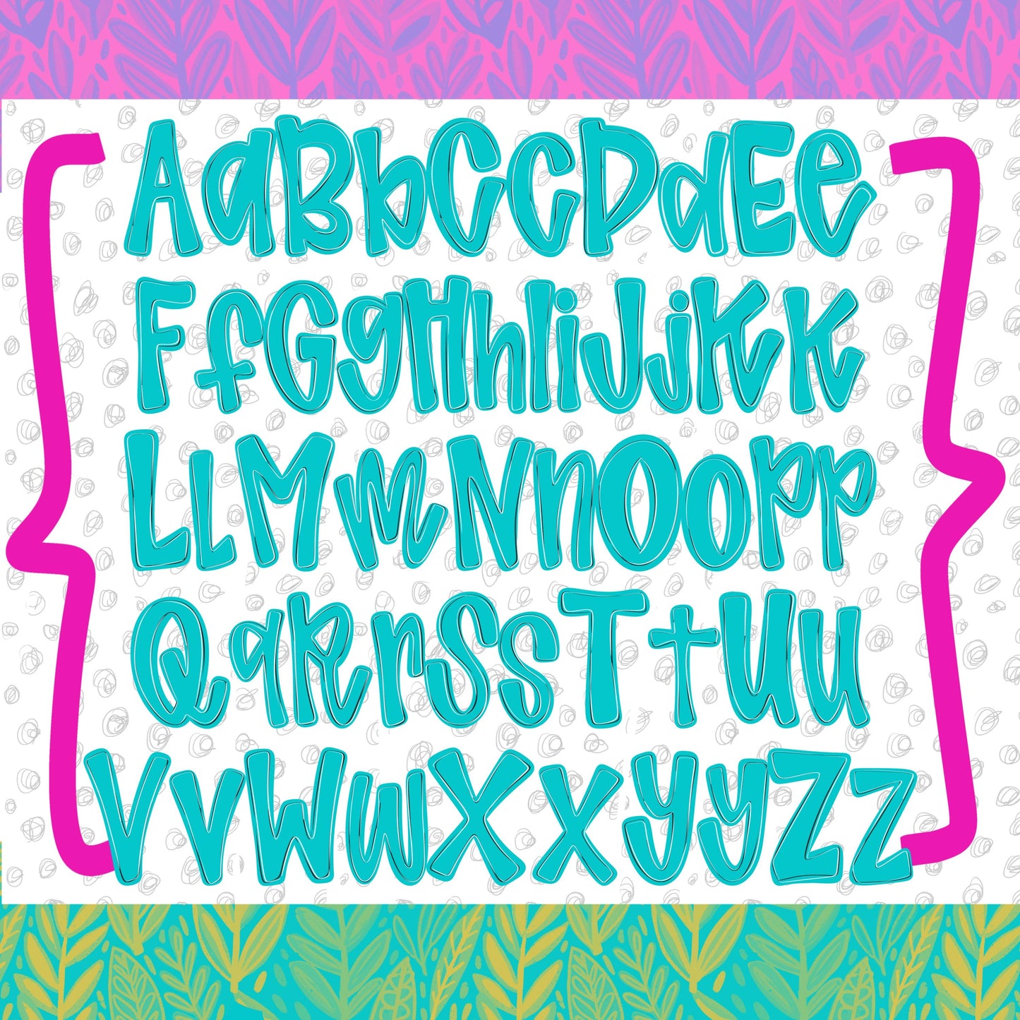 Shiloh Alpha Set bright colors | PNG files | OTF font files | summer alpha, beach alpha | Sublimation Design | Digital Download