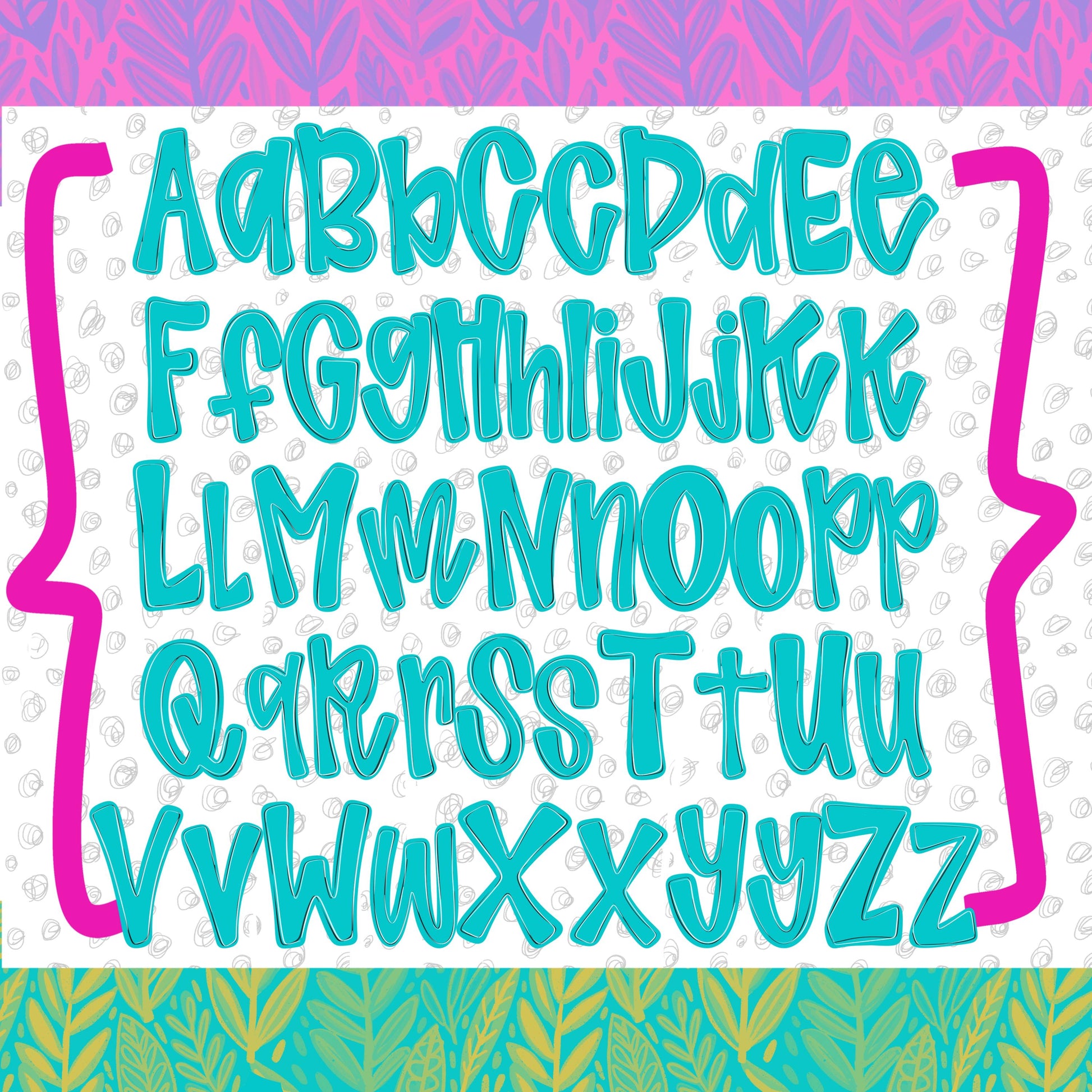 Shiloh Alpha Set bright colors | PNG files | OTF font files | summer alpha, beach alpha | Sublimation Design | Digital Download