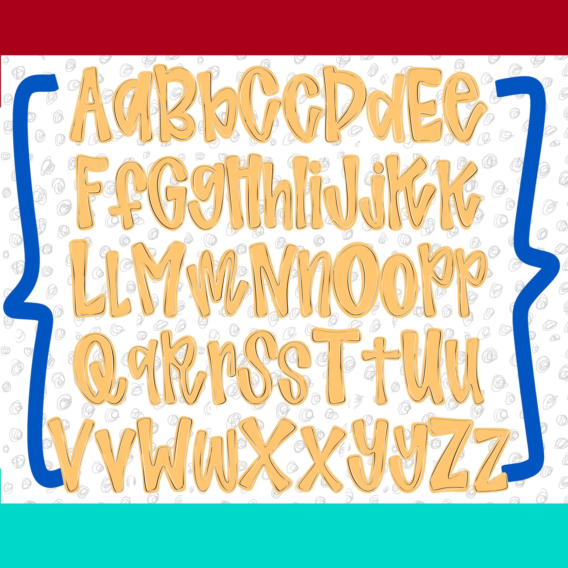 Shiloh Alpha Set primary colors | PNG files | OTF font files | summer alpha, beach alpha | Sublimation Design | Digital Download