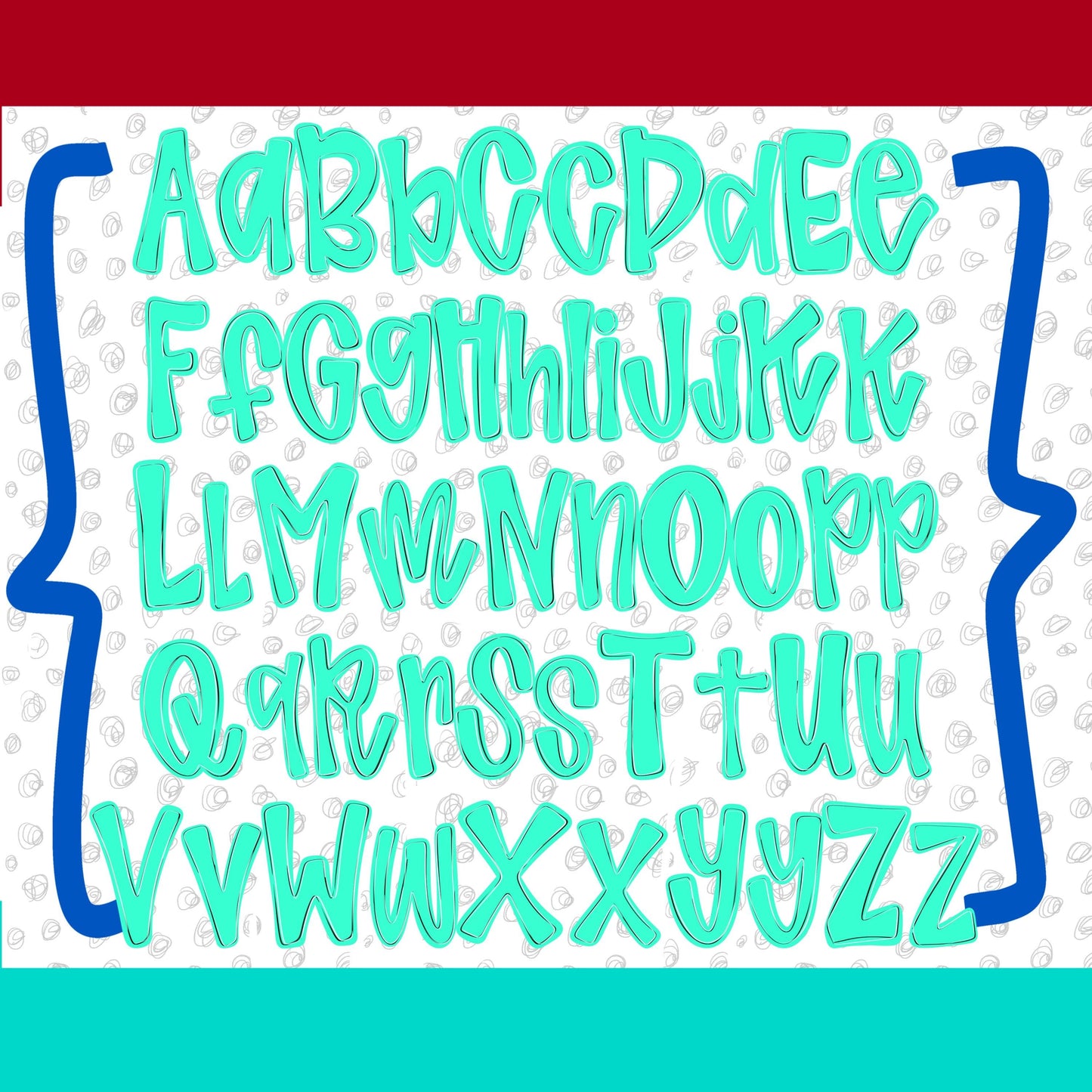 Shiloh Alpha Set primary colors | PNG files | OTF font files | summer alpha, beach alpha | Sublimation Design | Digital Download