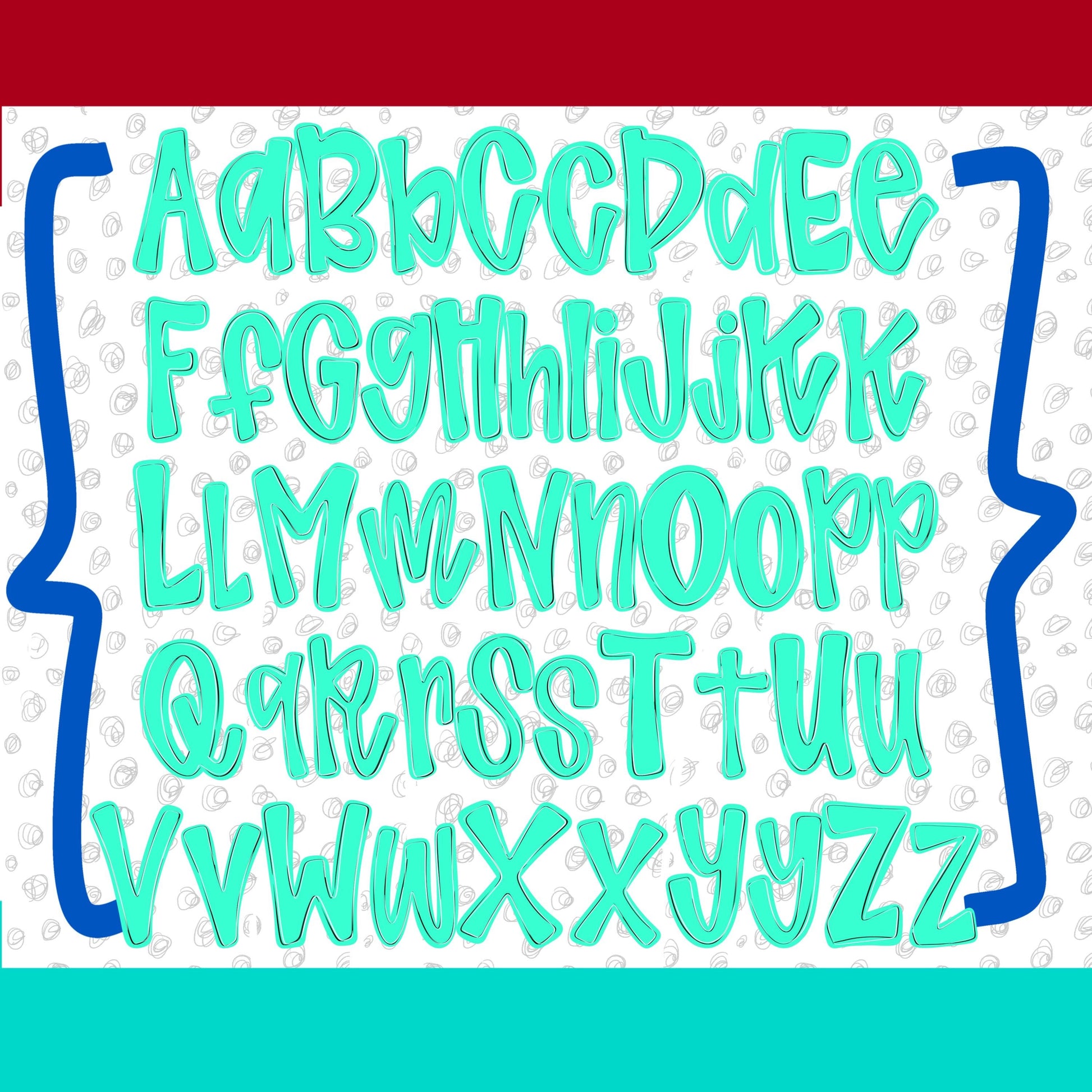 Shiloh Alpha Set primary colors | PNG files | OTF font files | summer alpha, beach alpha | Sublimation Design | Digital Download