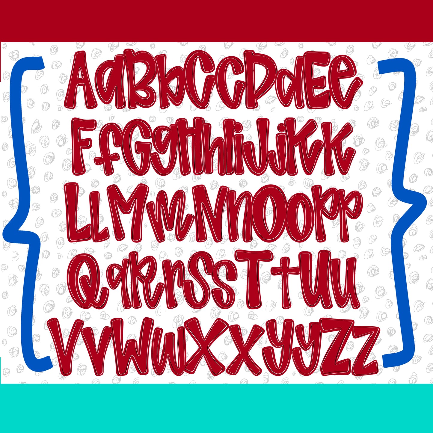 Shiloh Alpha Set primary colors | PNG files | OTF font files | summer alpha, beach alpha | Sublimation Design | Digital Download