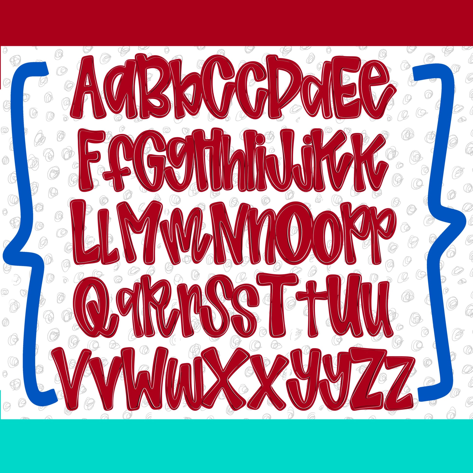 Shiloh Alpha Set primary colors | PNG files | OTF font files | summer alpha, beach alpha | Sublimation Design | Digital Download