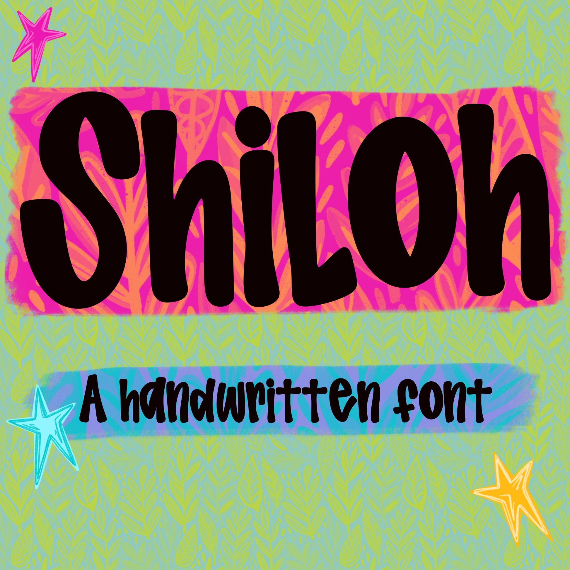 Shiloh Font, handwritten font, procreate font, TTF OTF font, silhouette font, script font, cute font