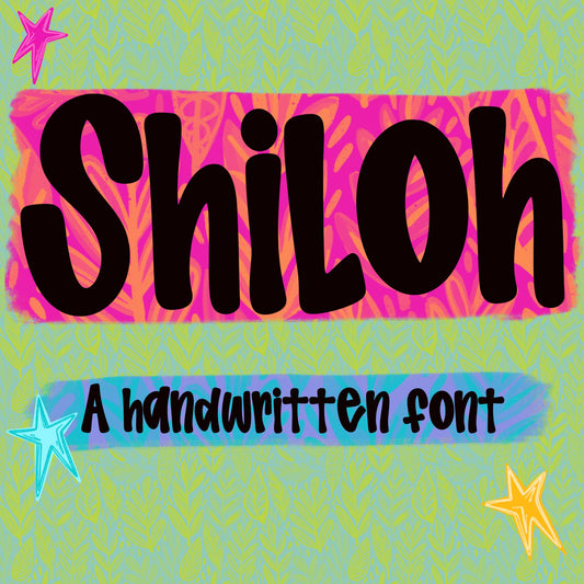 Shiloh Font, handwritten font, procreate font, TTF OTF font, silhouette font, script font, cute font