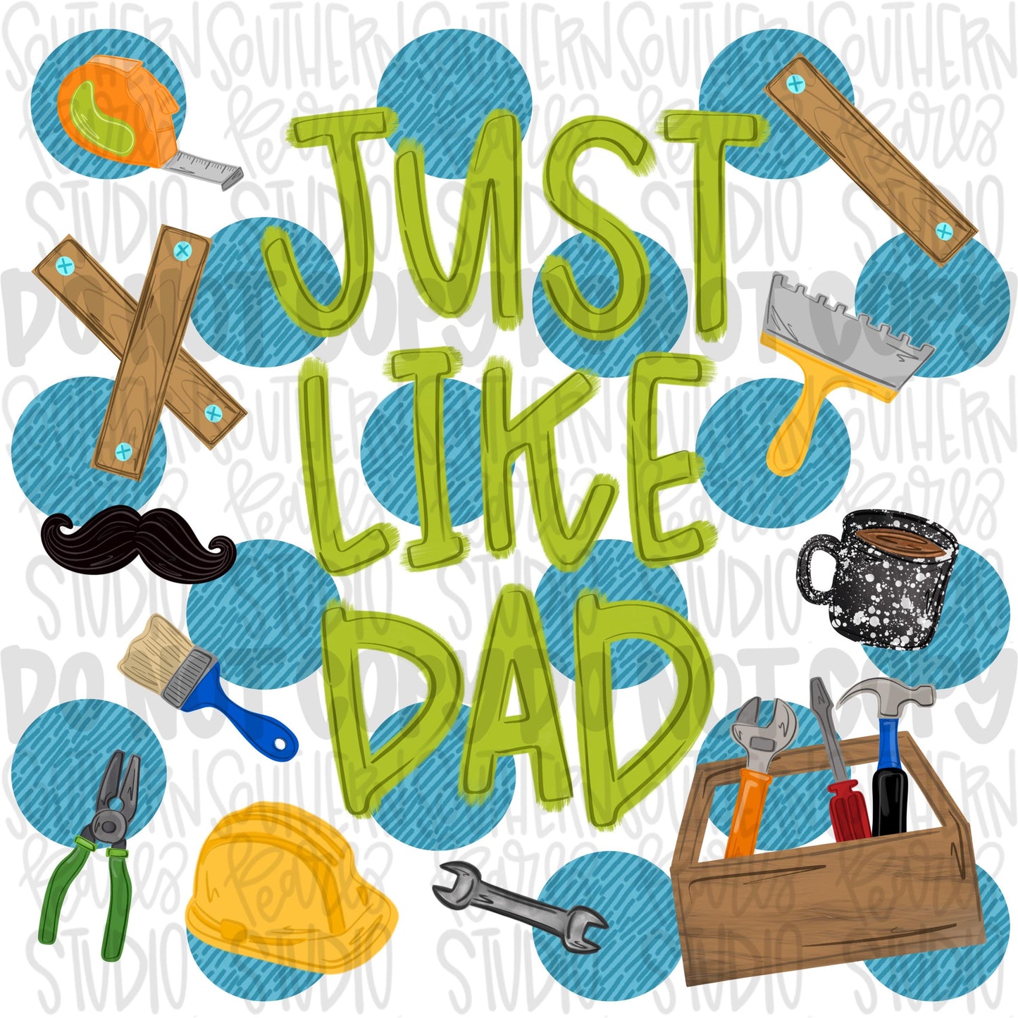 Just like Dad polka dots | construction worker | Fathers Day | Sublimation Design | Digital Download | Women’s, Kids Shirt PNG