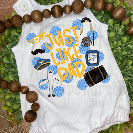 Just like Dad polka dot | pilot | Fathers Day | Sublimation Design | Digital Download | Women’s, Kids Shirt PNG