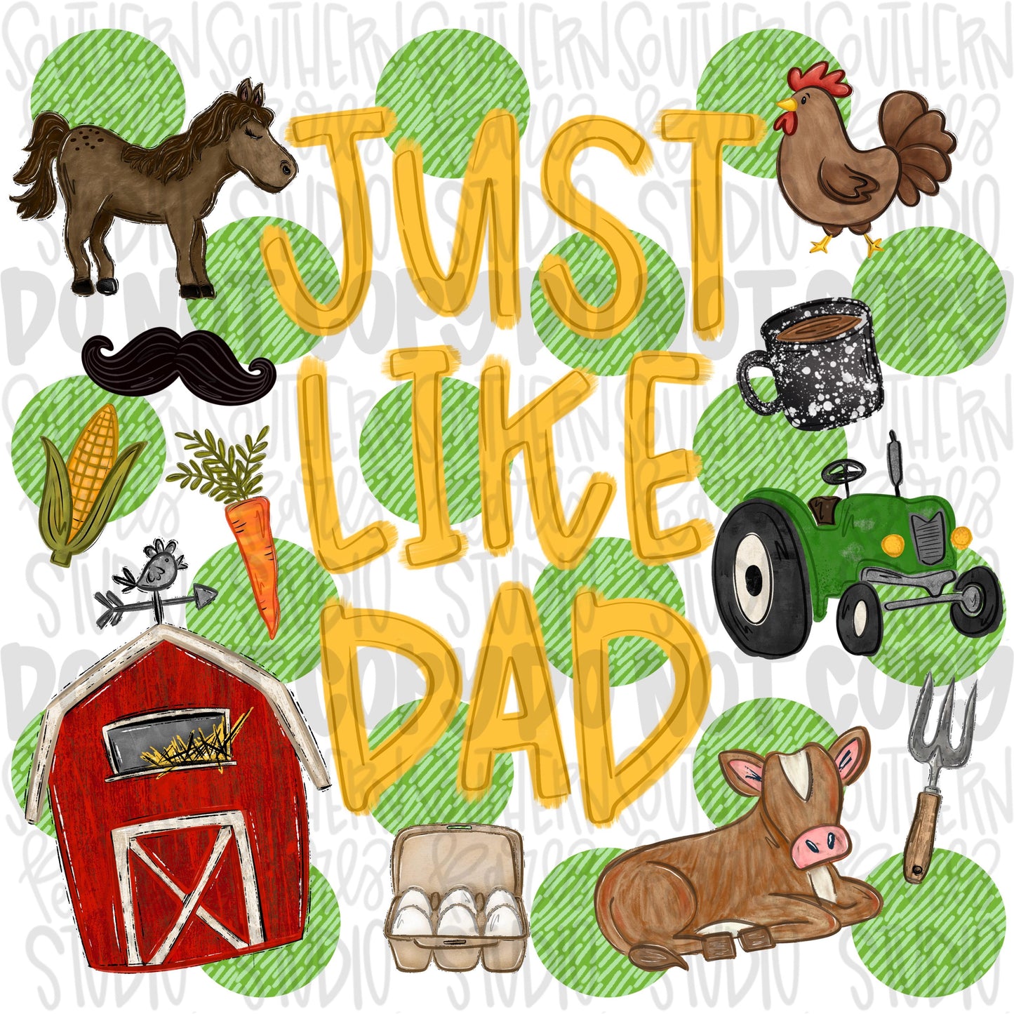 Just like Dad polka dot | farmer | Fathers Day | Sublimation Design | Digital Download | Women’s, Kids Shirt PNG