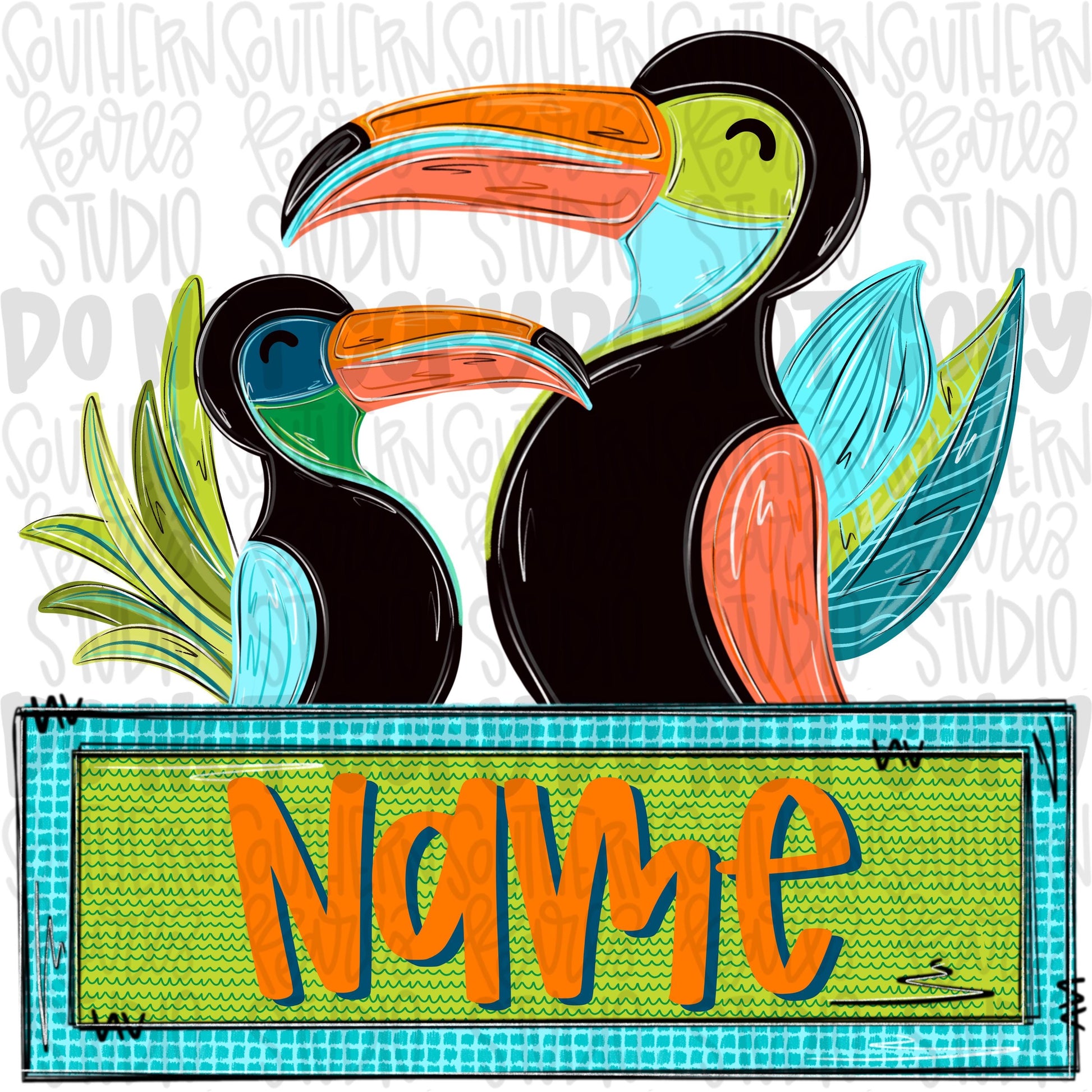 Toucans boys with name patch | Sublimation Design | Digital Download | Women’s, Kids Shirt PNG
