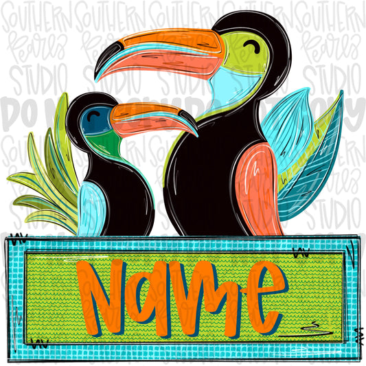 Toucans boys with name patch | Sublimation Design | Digital Download | Women’s, Kids Shirt PNG