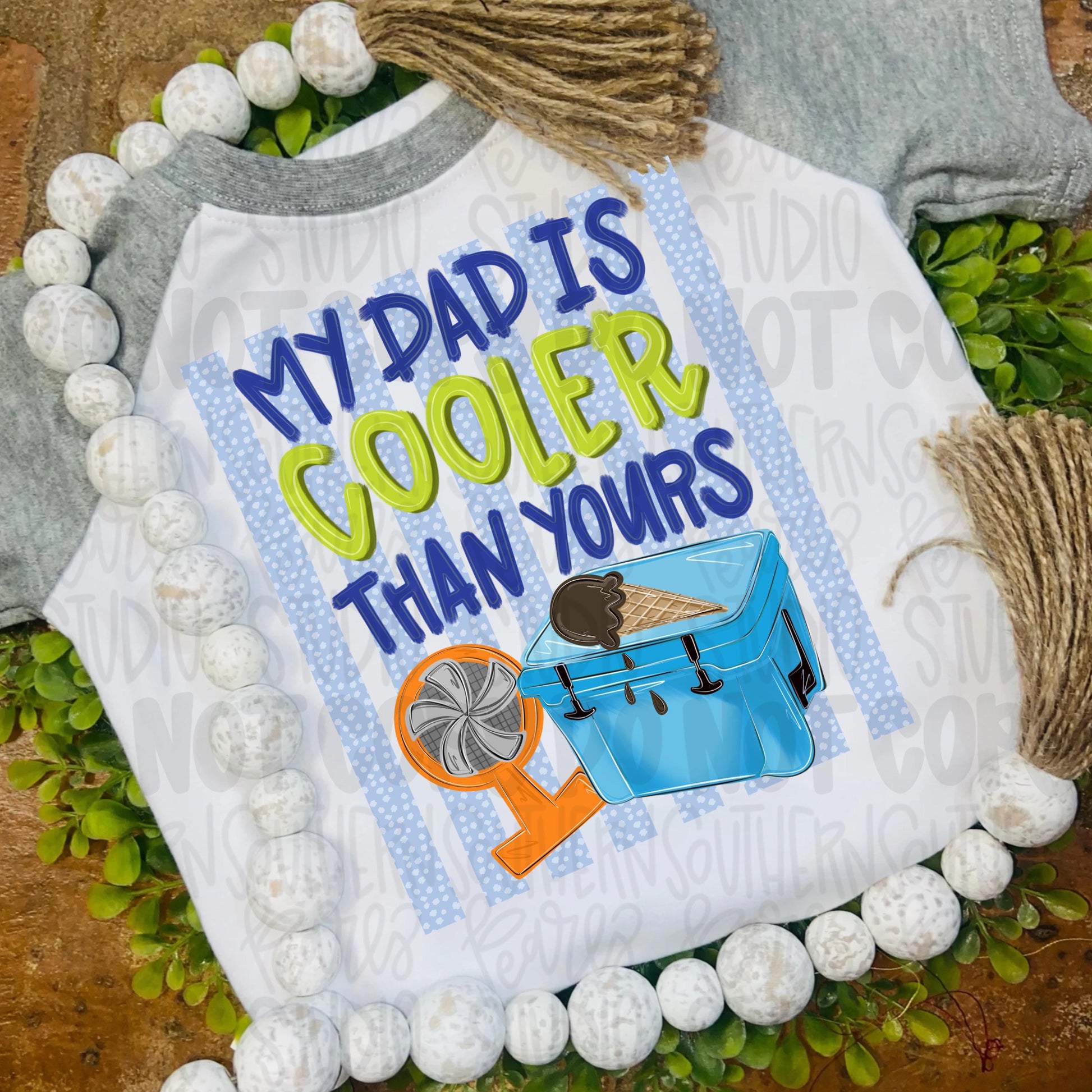 My dad is cooler than yours boyish | ice chest, fan, ice cream | Fathers Day | Sublimation Design | Digital Download | Womens Kids Shirt PNG