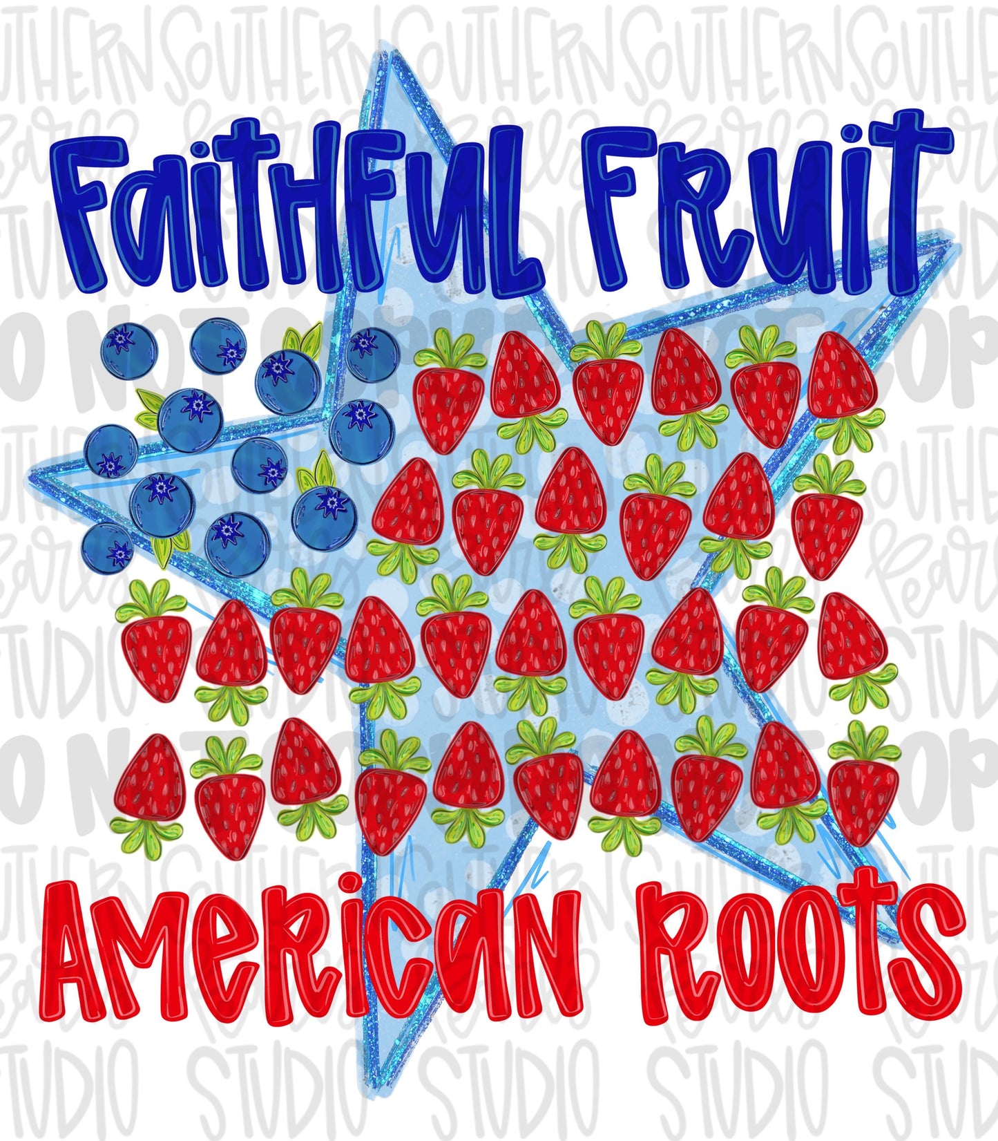 Faithful Fruit American Roots strawberry and blueberries American flag | Patriotic | Sublimation Design | Digital Download | Womens Kids PNG