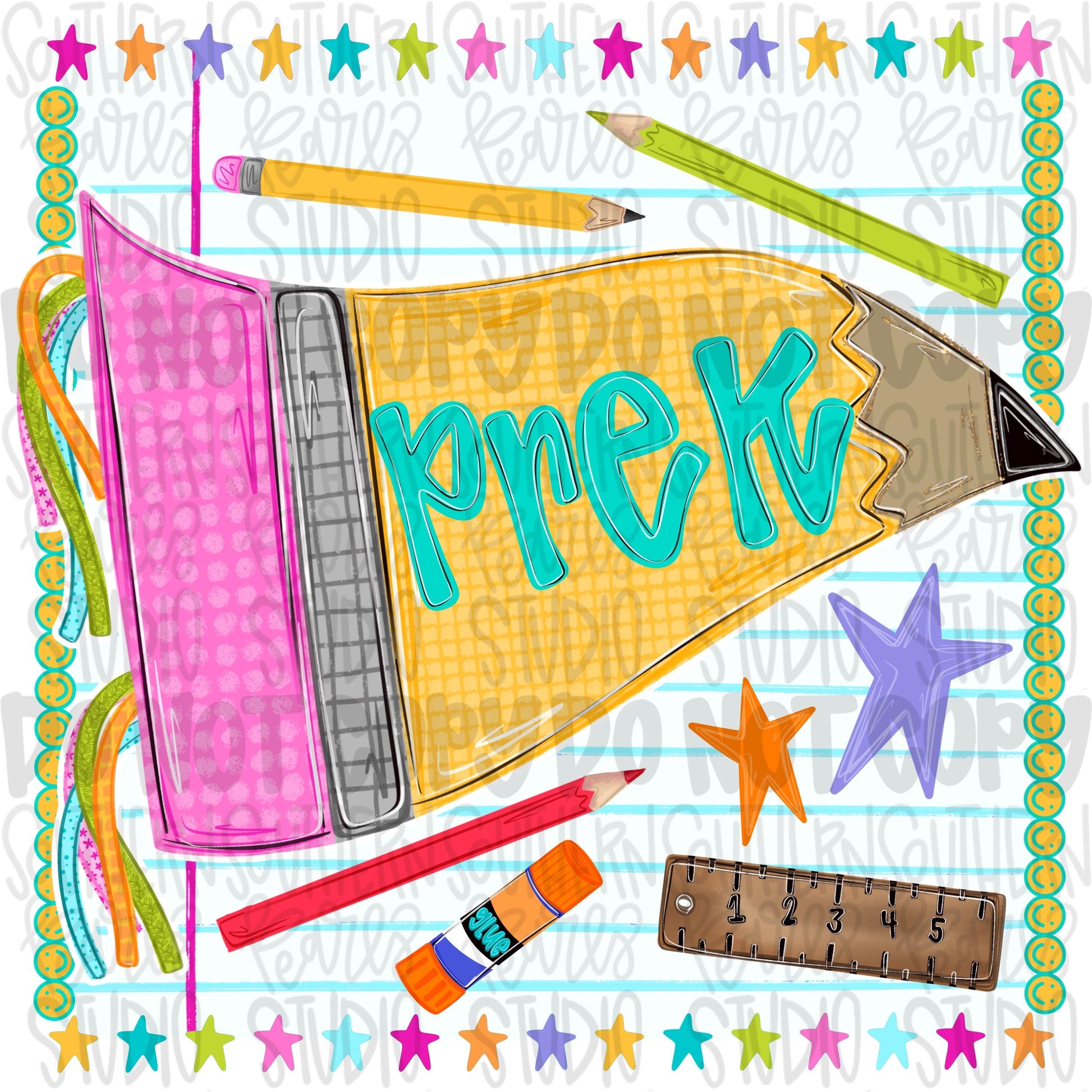 Pre K pennant girly design | school png, teacher png, student png | Sublimation Design | Digital Download | Womens Shirt PNG
