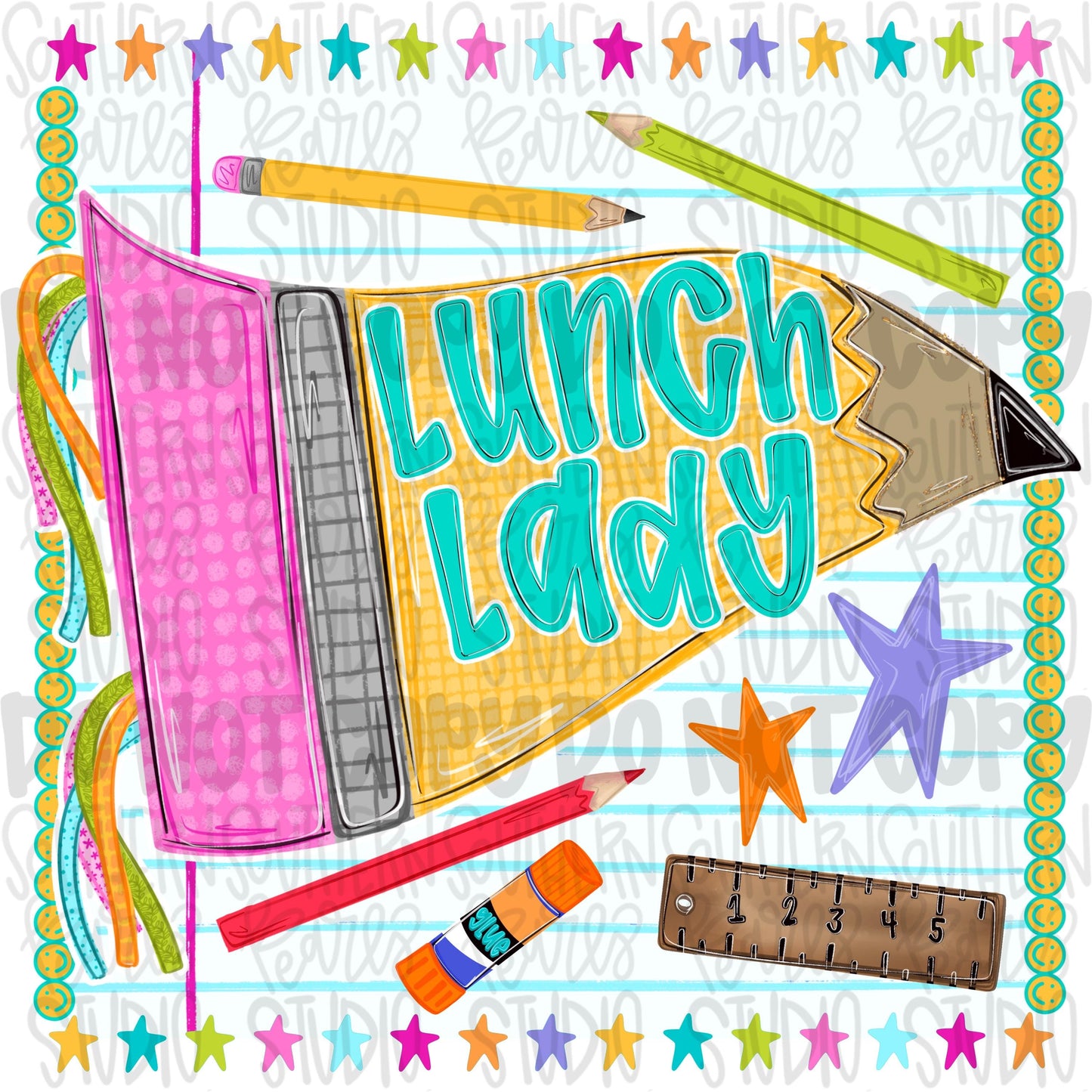 Lunch Lady pennant girly design | school png, teacher png, student png | Sublimation Design | Digital Download | Women Shirt PNG