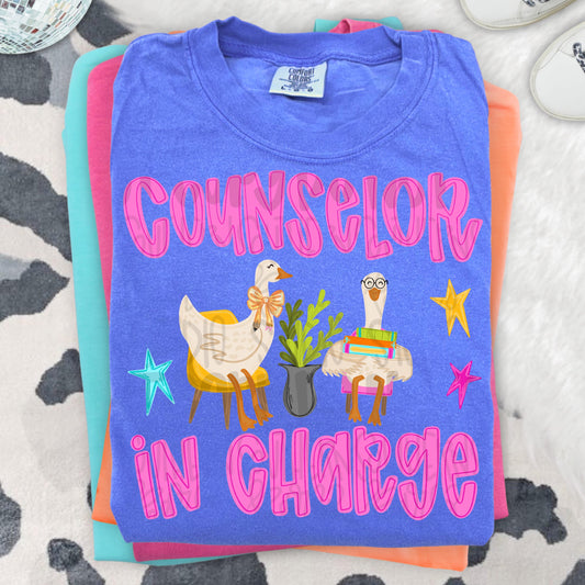 Counselor goose in charge png, bright png, preppy png, girly png, spring png, trendy png, whimsy png, Womens png, Kids png, later gator png