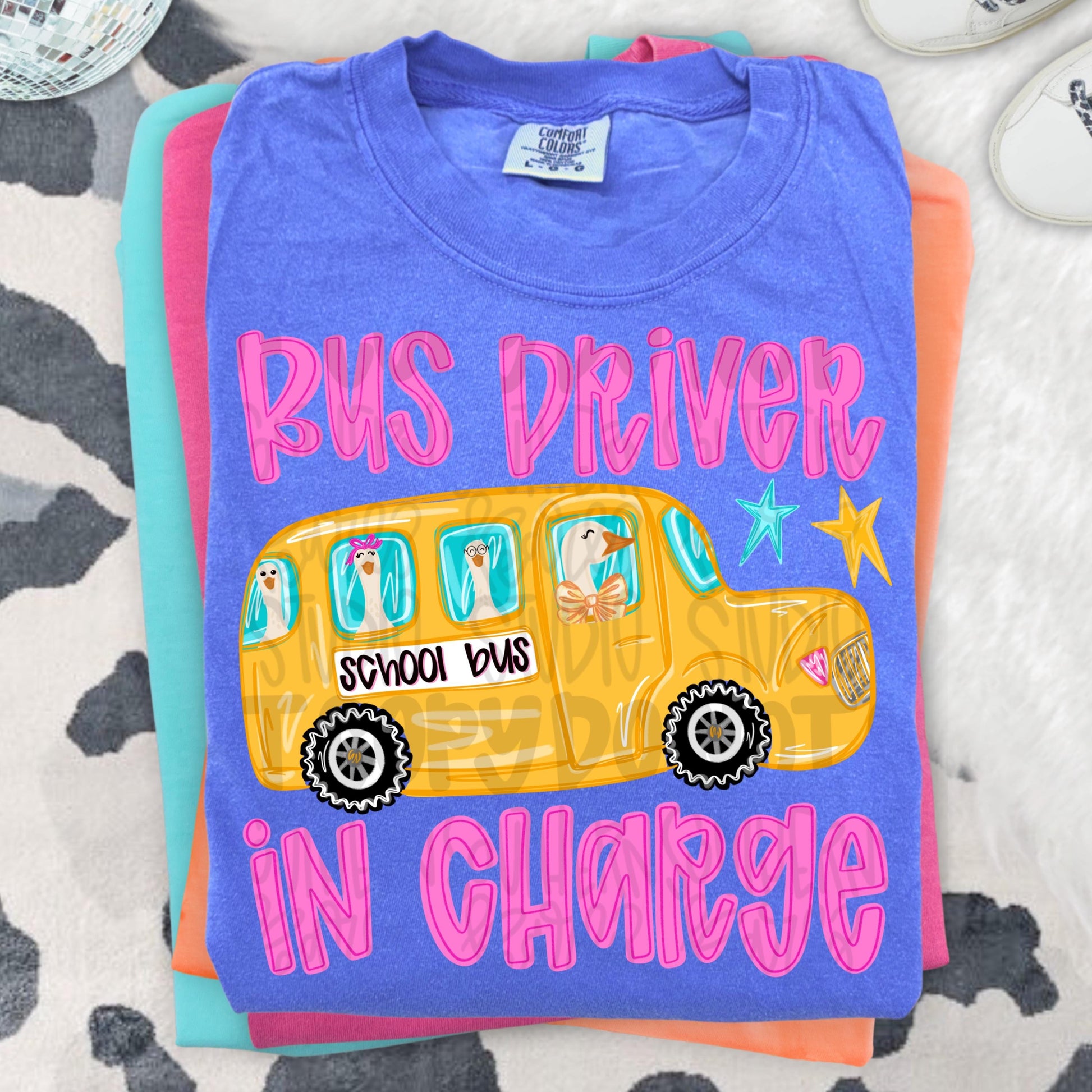 Bus driver goose in charge png, bright png, preppy png, girly png, spring png, trendy png, whimsy png, Womens png, Kids png, later gator png