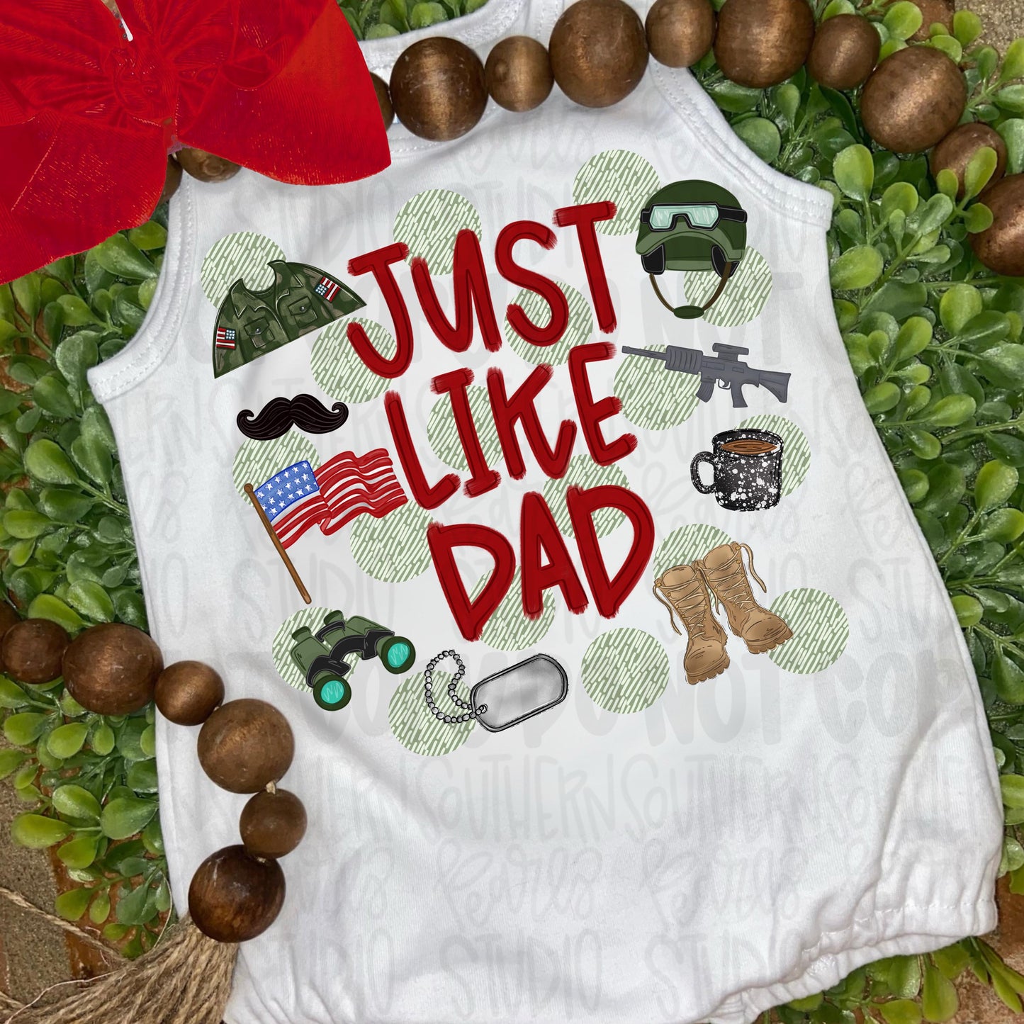 Just like Dad polka dots | military | Fathers Day | Sublimation Design | Digital Download | Women’s, Kids Shirt PNG