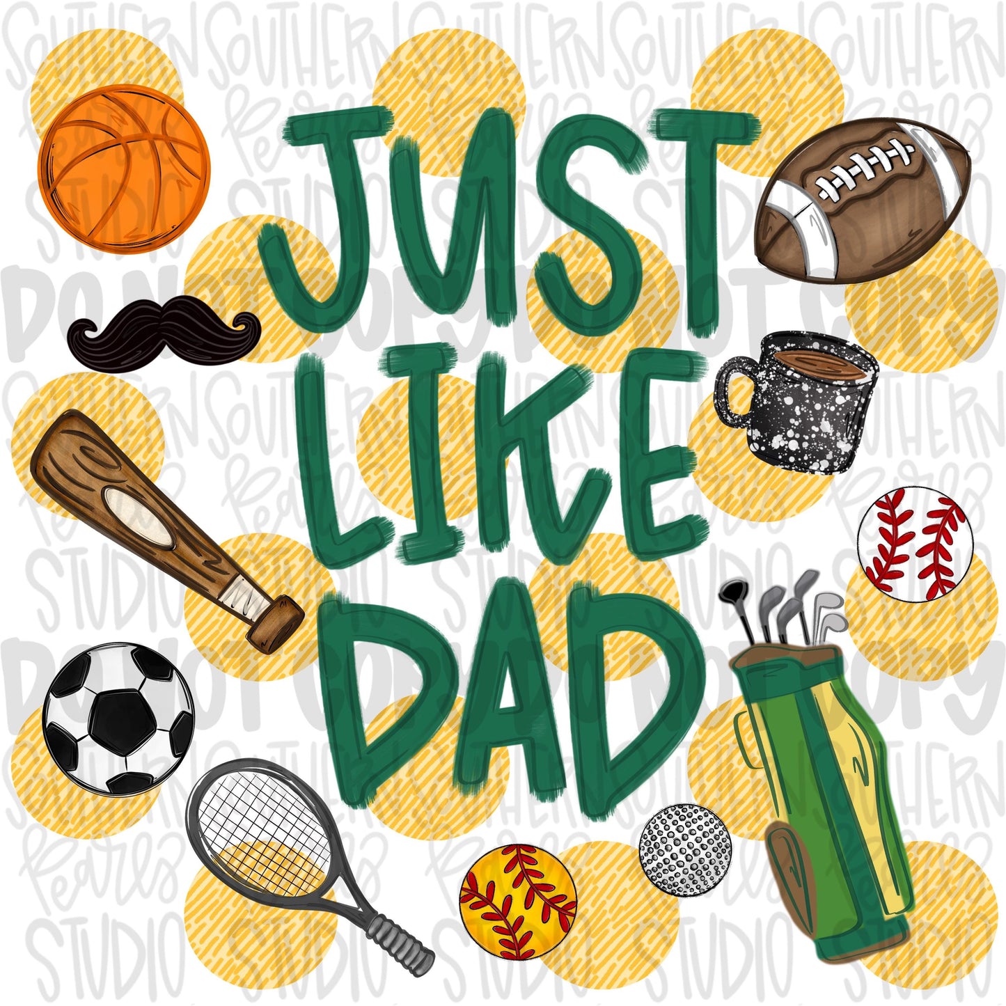 Just like Dad polka dots | sports | Fathers Day | Sublimation Design | Digital Download | Women’s, Kids Shirt PNG
