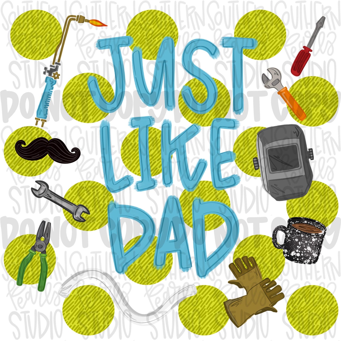 Just like Dad polka dots | welding mechanic | Fathers Day | Sublimation Design | Digital Download | Women’s, Kids Shirt PNG