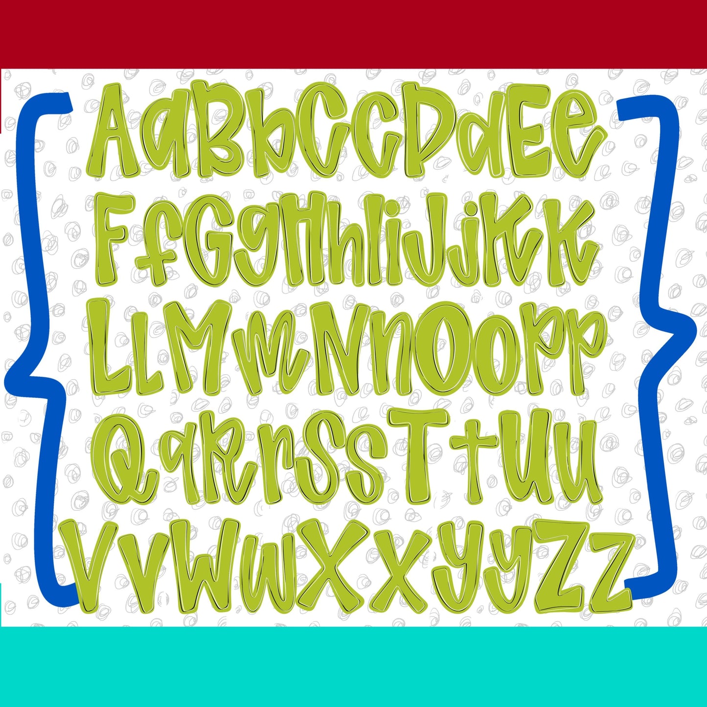 Shiloh Alpha Set primary colors | PNG files | OTF font files | summer alpha, beach alpha | Sublimation Design | Digital Download