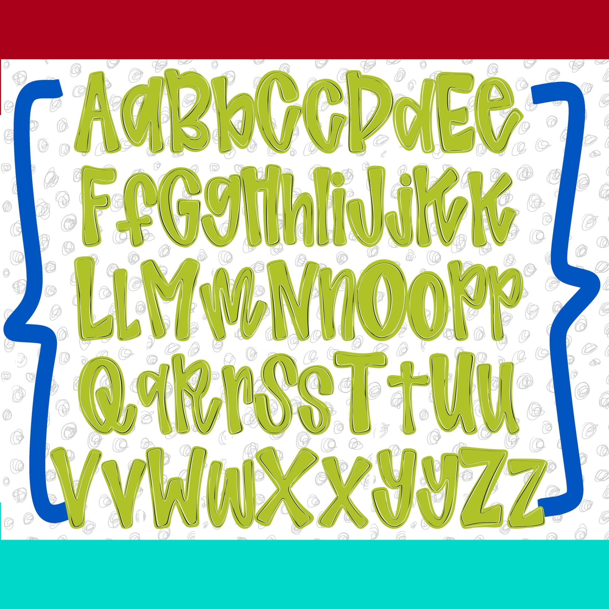 Shiloh Alpha Set primary colors | PNG files | OTF font files | summer alpha, beach alpha | Sublimation Design | Digital Download