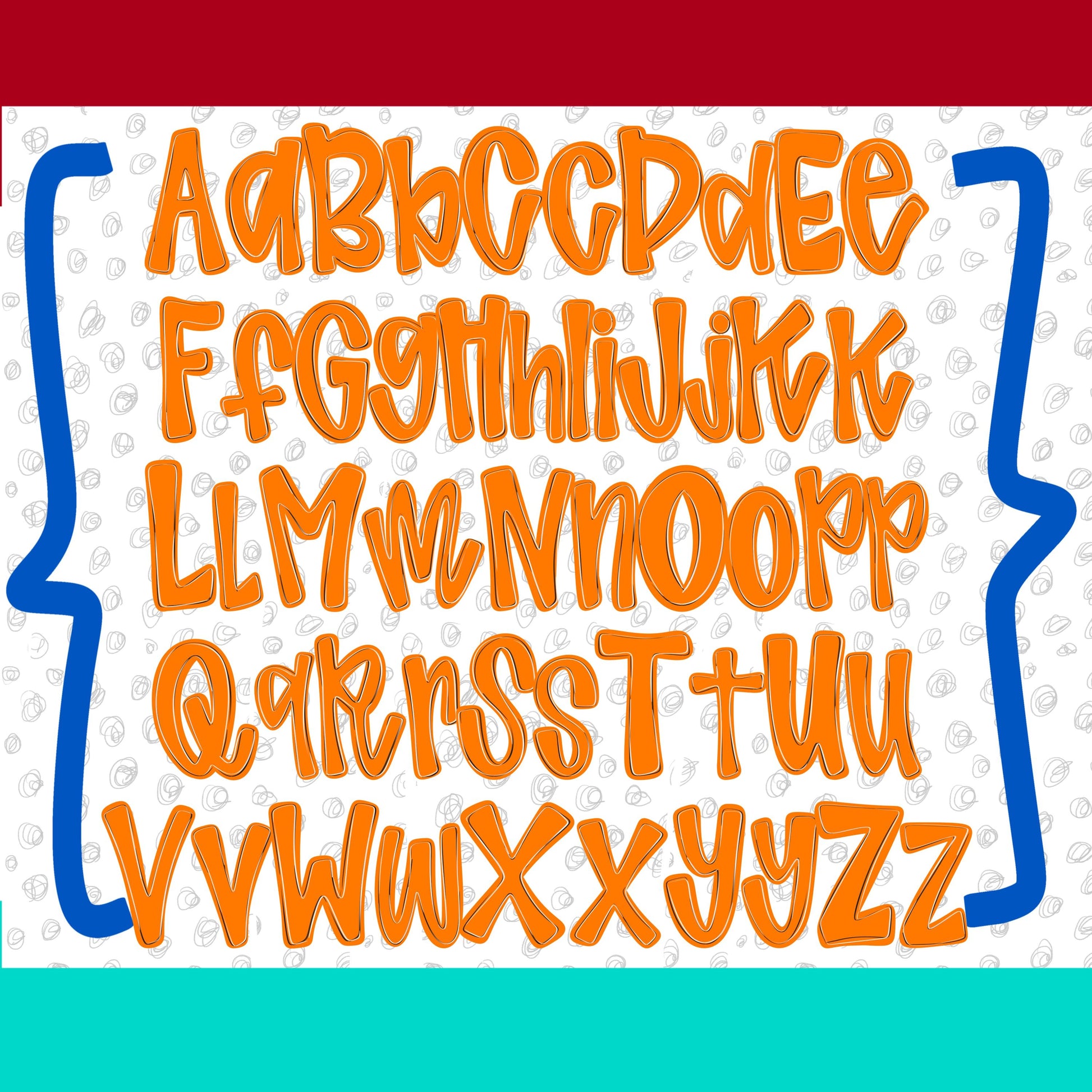 Shiloh Alpha Set primary colors | PNG files | OTF font files | summer alpha, beach alpha | Sublimation Design | Digital Download