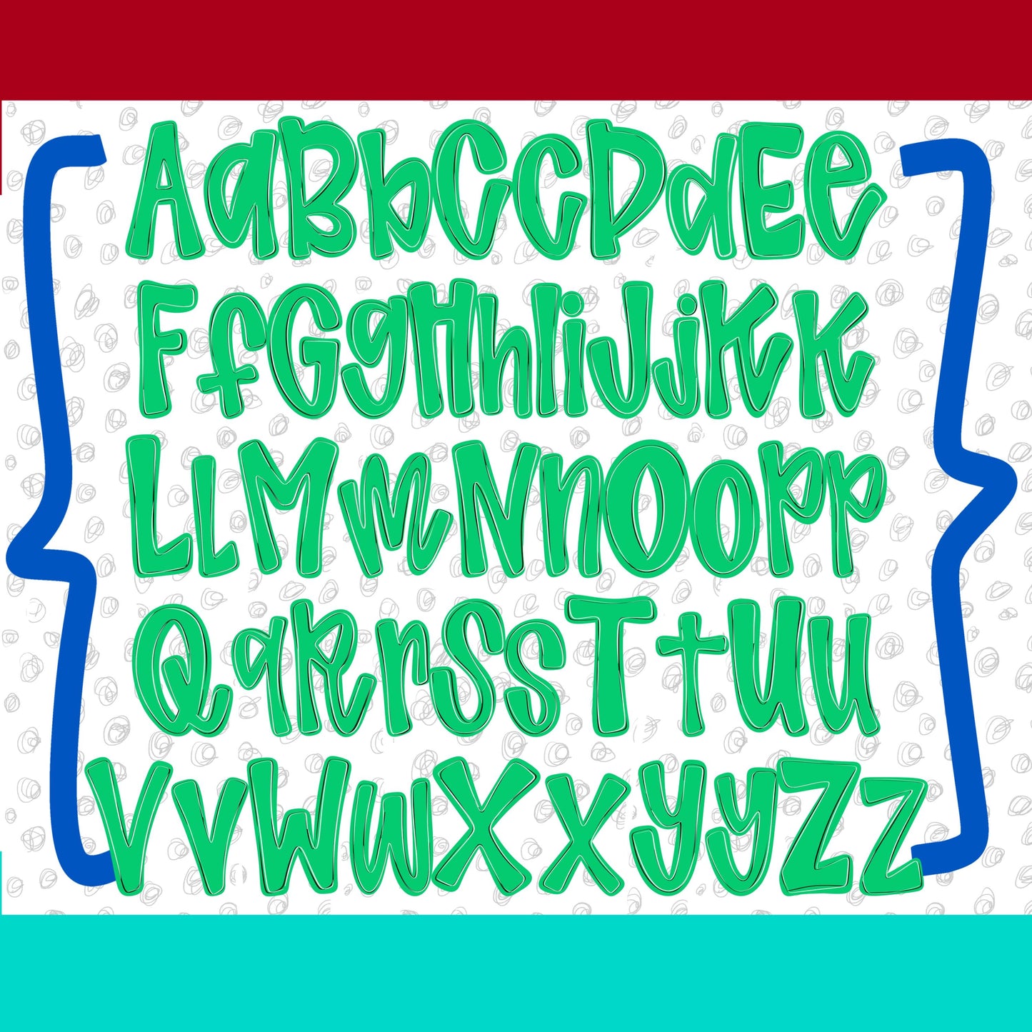 Shiloh Alpha Set primary colors | PNG files | OTF font files | summer alpha, beach alpha | Sublimation Design | Digital Download