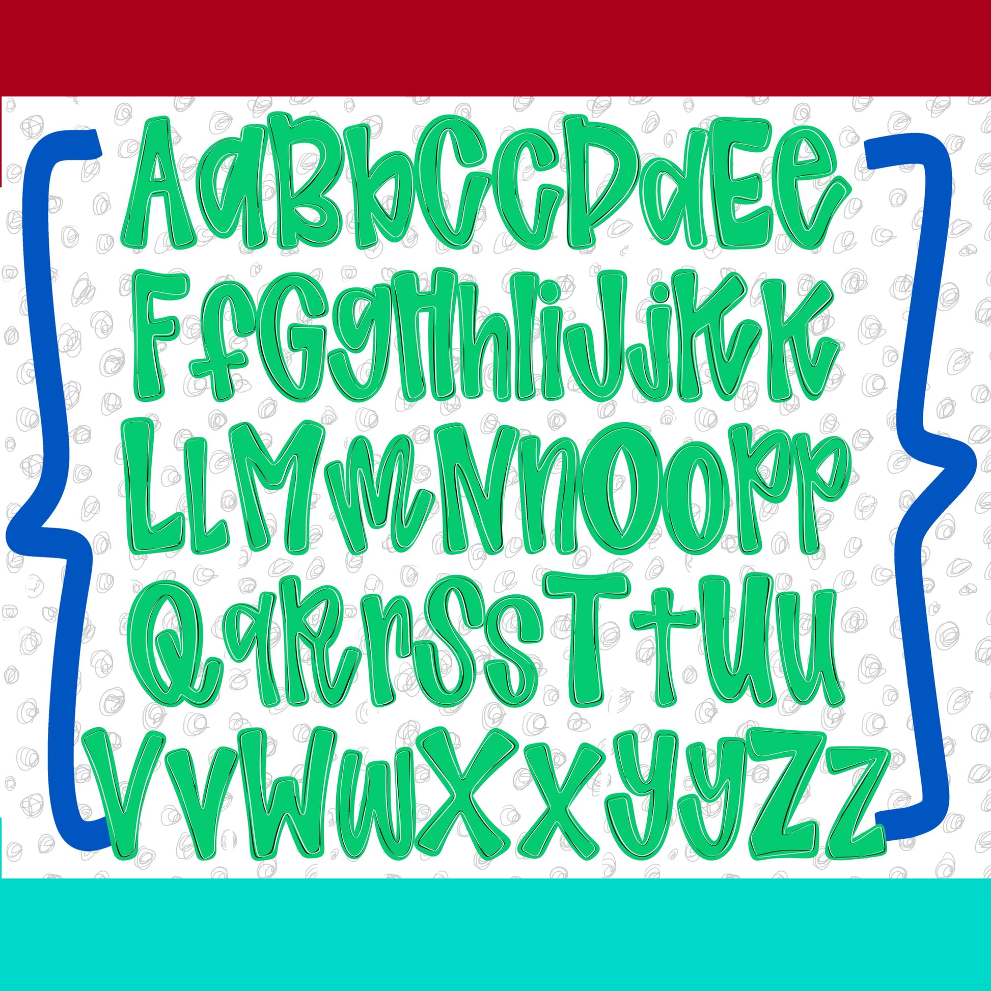 Shiloh Alpha Set primary colors | PNG files | OTF font files | summer alpha, beach alpha | Sublimation Design | Digital Download