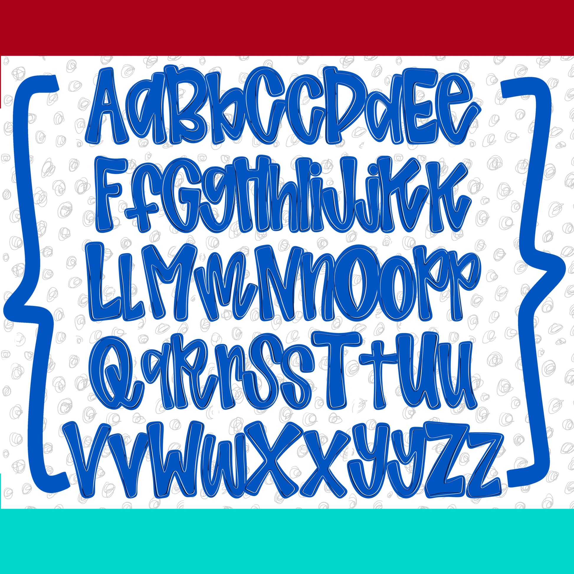 Shiloh Alpha Set primary colors | PNG files | OTF font files | summer alpha, beach alpha | Sublimation Design | Digital Download