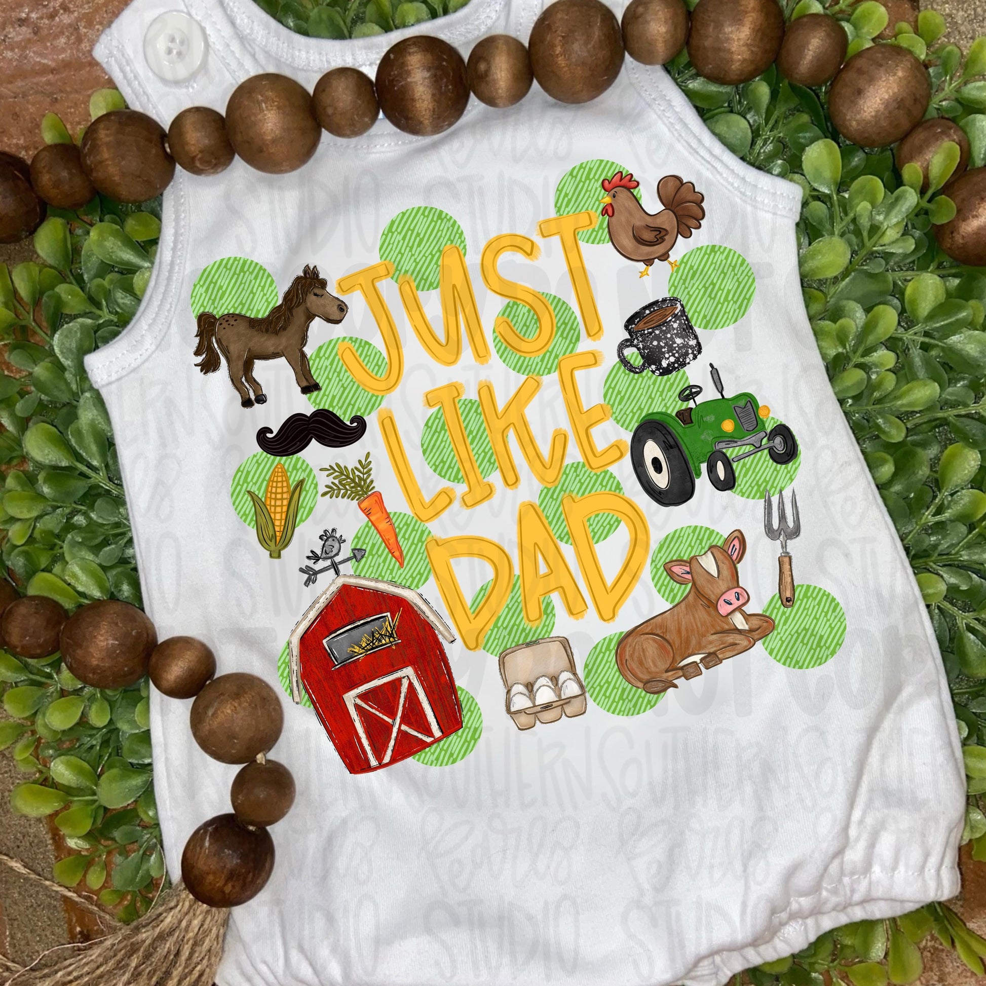 Just like Dad polka dot | farmer | Fathers Day | Sublimation Design | Digital Download | Women’s, Kids Shirt PNG
