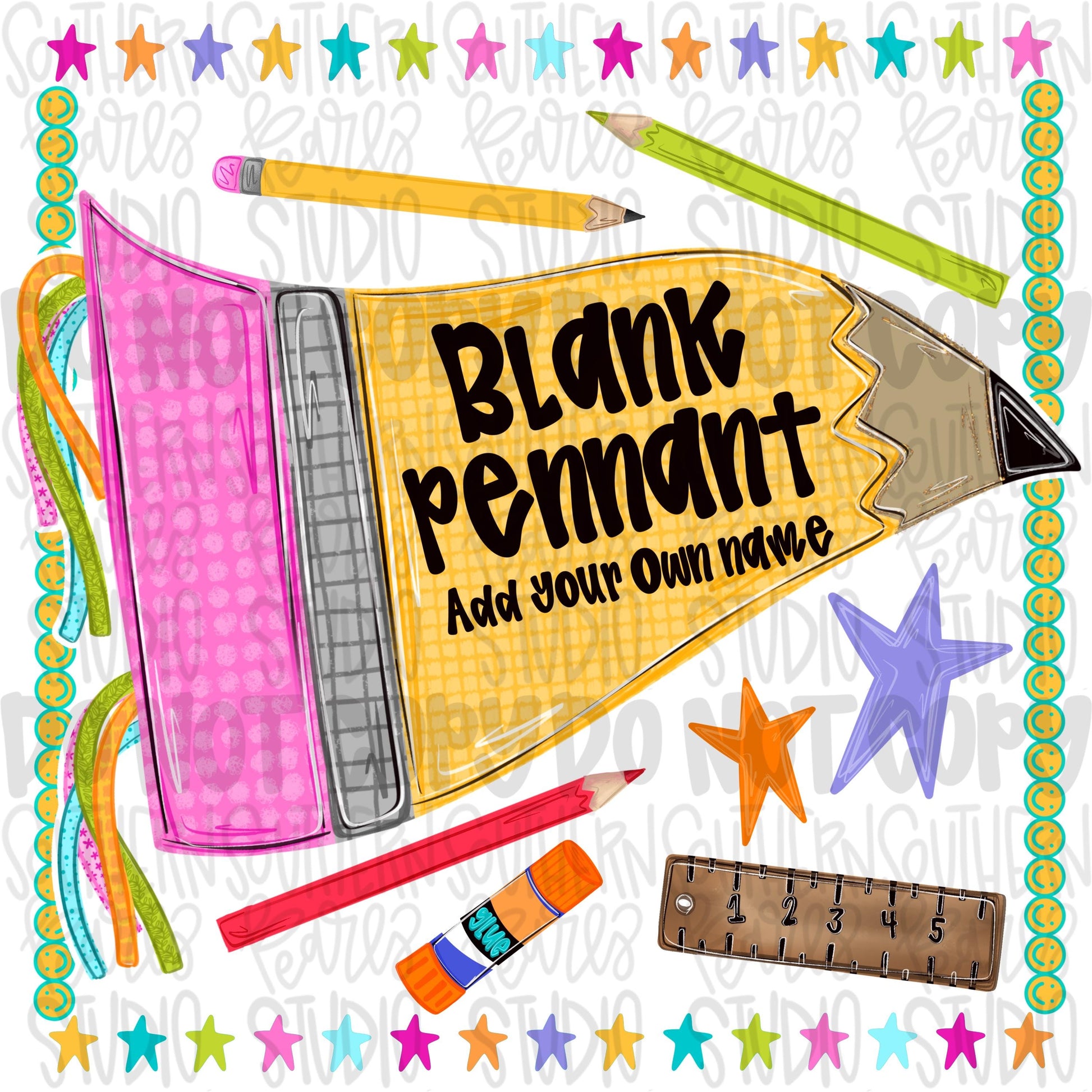 Blank school pencil pennant girly design | NO BACKGROUND| school png, teacher png, student png | Digital Download | Women Shirt PNG
