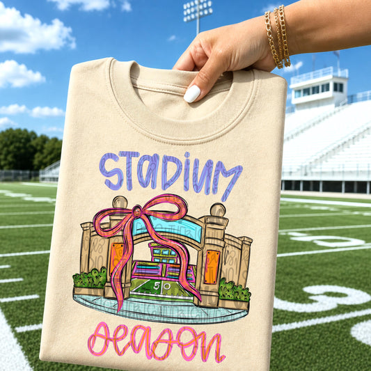 Stadium Season | bright colors football field stadium | Go Team | PNG | Sublimation | Design Download