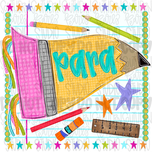 Para pennant girly design | school png, teacher png, student png | Sublimation Design | Digital Download | Women’s, Kids Shirt PNG