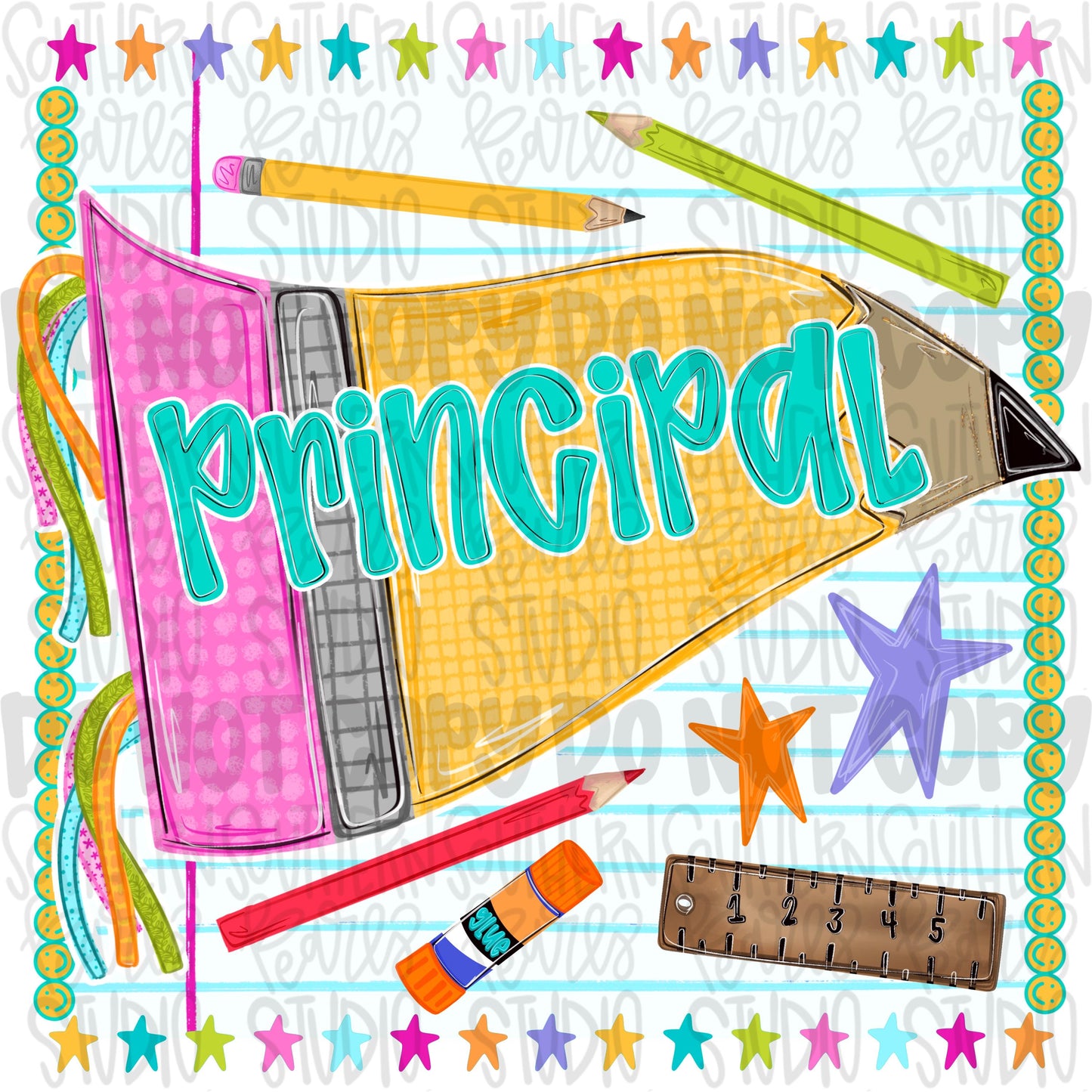 Principal pennant girly design | school png, teacher png, student png | Sublimation Design | Digital Download | Women’s, Kids Shirt PNG