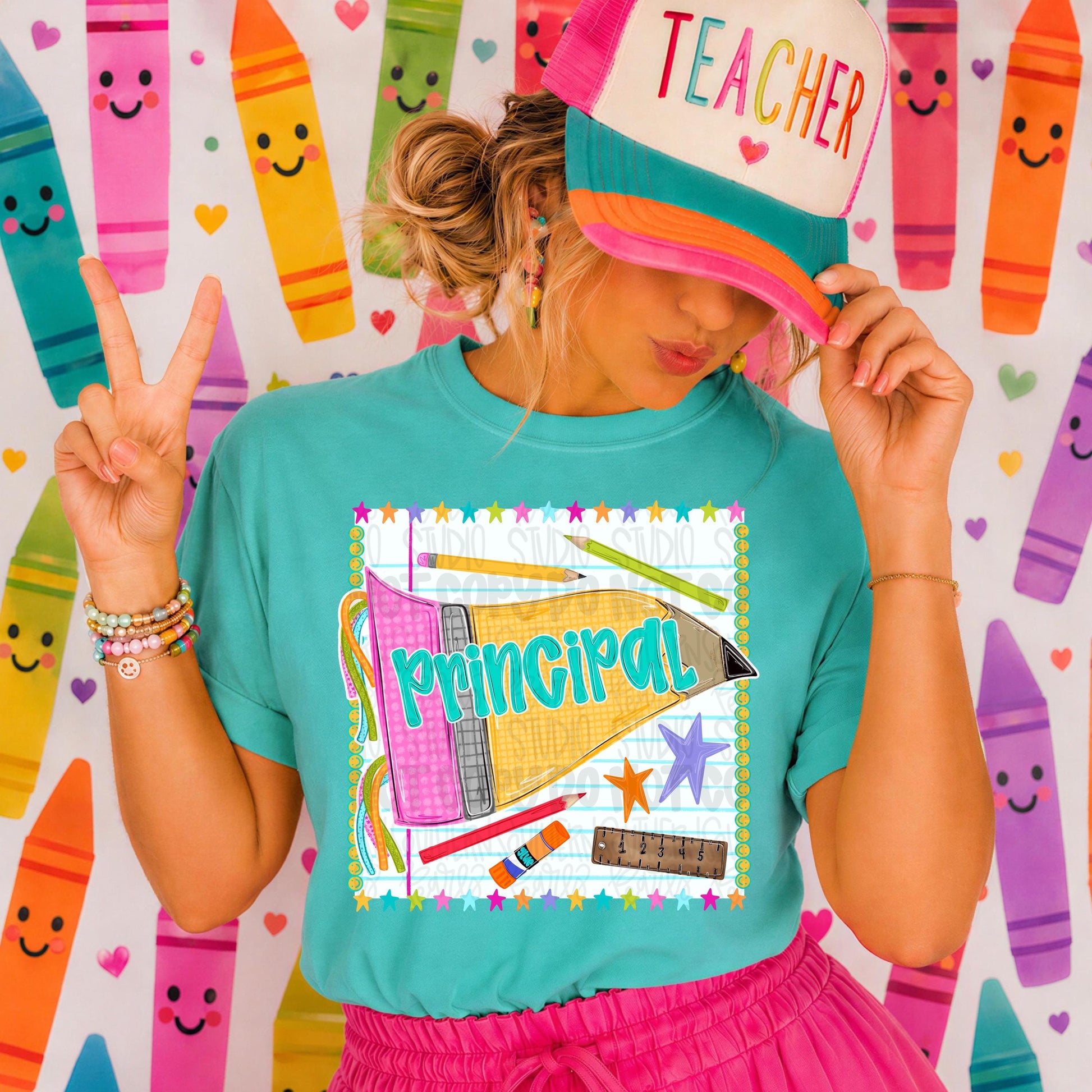 Principal pennant girly design | school png, teacher png, student png | Sublimation Design | Digital Download | Women’s, Kids Shirt PNG