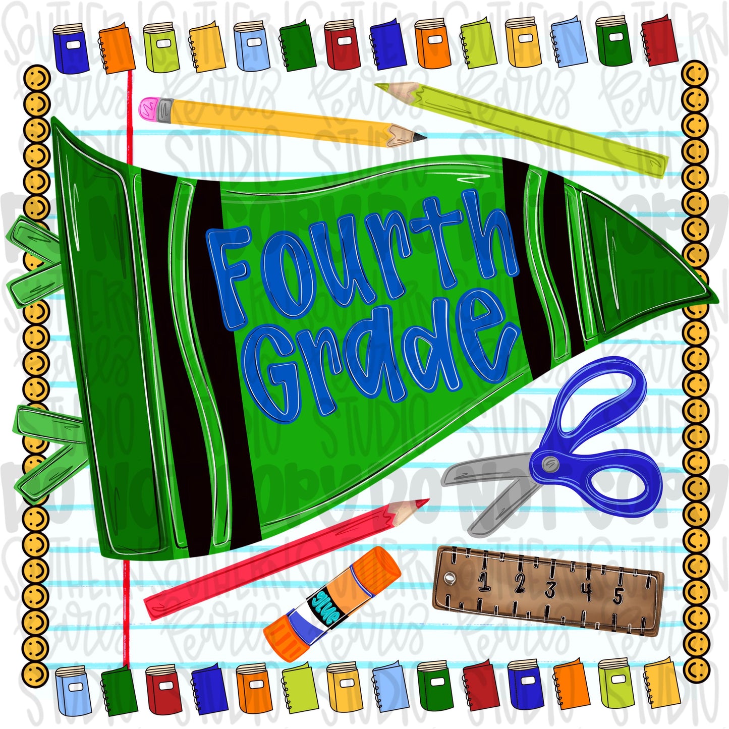 Fourth grade pennant boyish design | school png, teacher png, student png | Sublimation Design | Digital Download | Women’s, Kids Shirt PNG