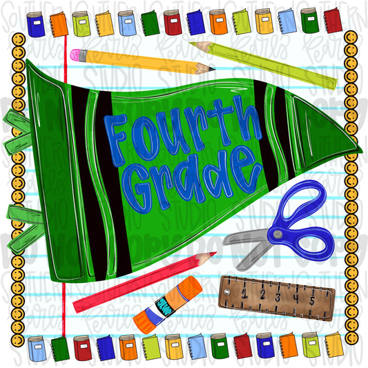Fourth grade pennant boyish design | school png, teacher png, student png | Sublimation Design | Digital Download | Women’s, Kids Shirt PNG