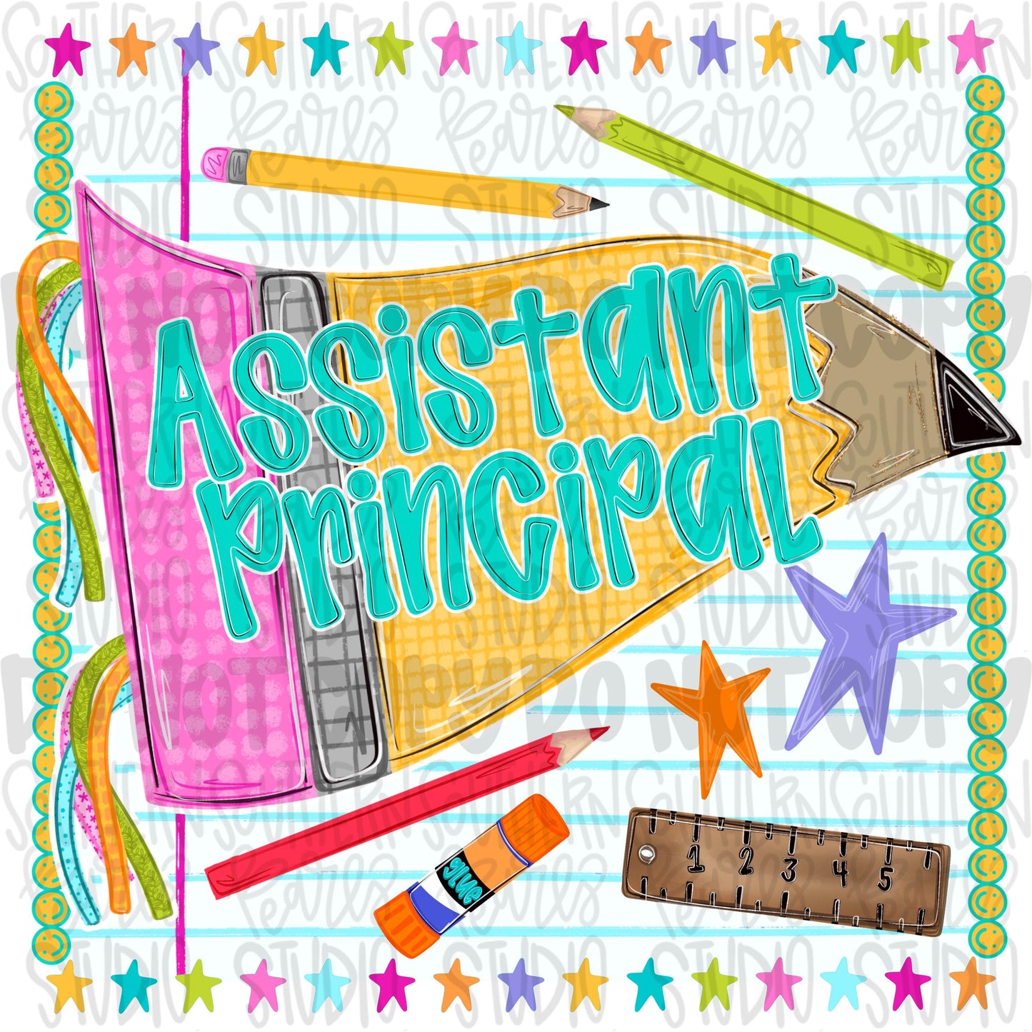 Assistant Principal pennant girly design | school png, teacher png, student png | Sublimation Design | Digital Download | Womens Shirt PNG