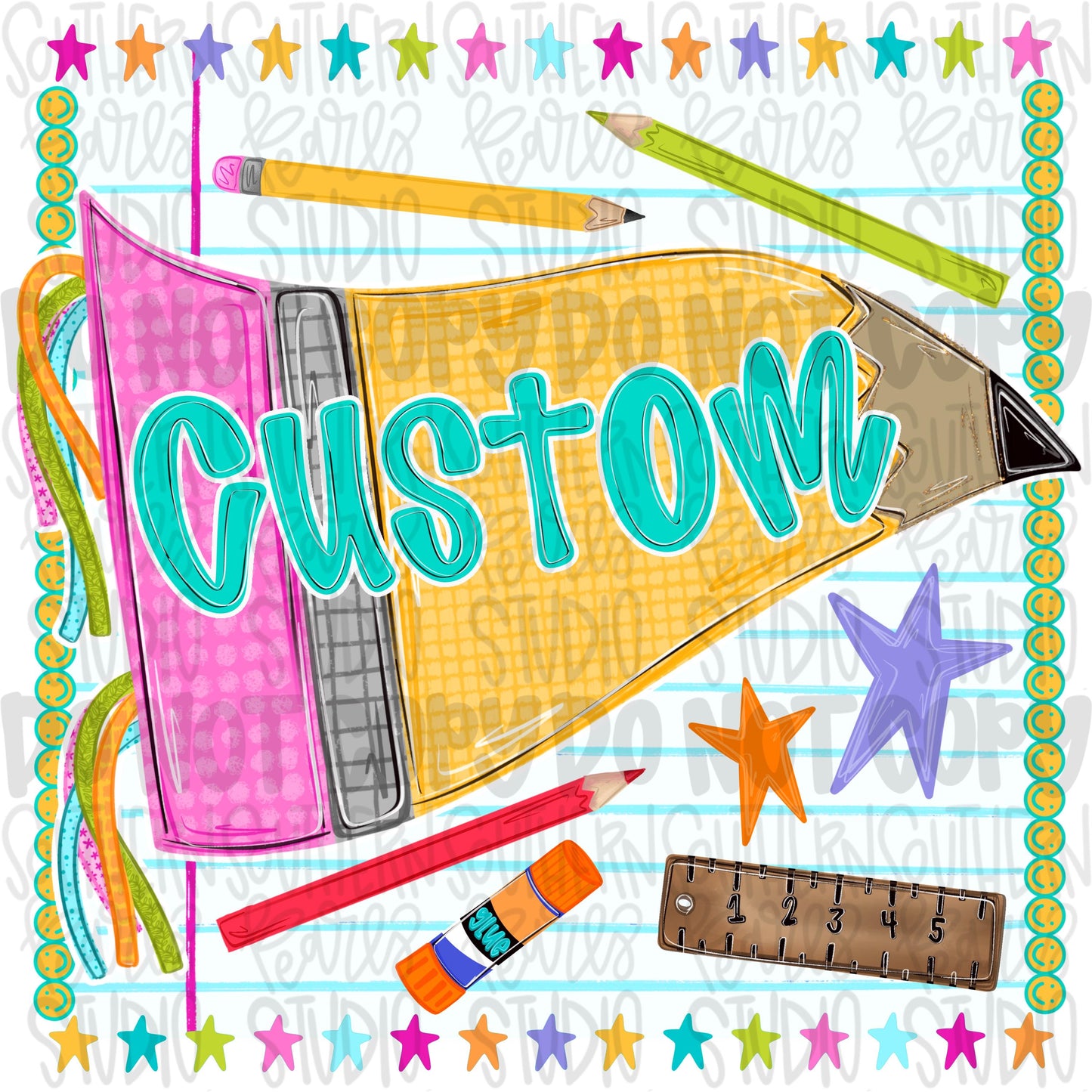 Custom name for school pencil pennant | custom Listing | PNG | Sublimation | Design Download