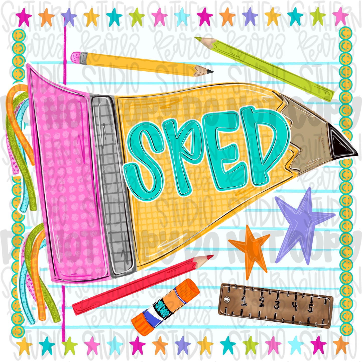 SPED pennant girly design | school png, special education teacher png, student png | Sublimation Design | Digital Download | Women Shirt PNG