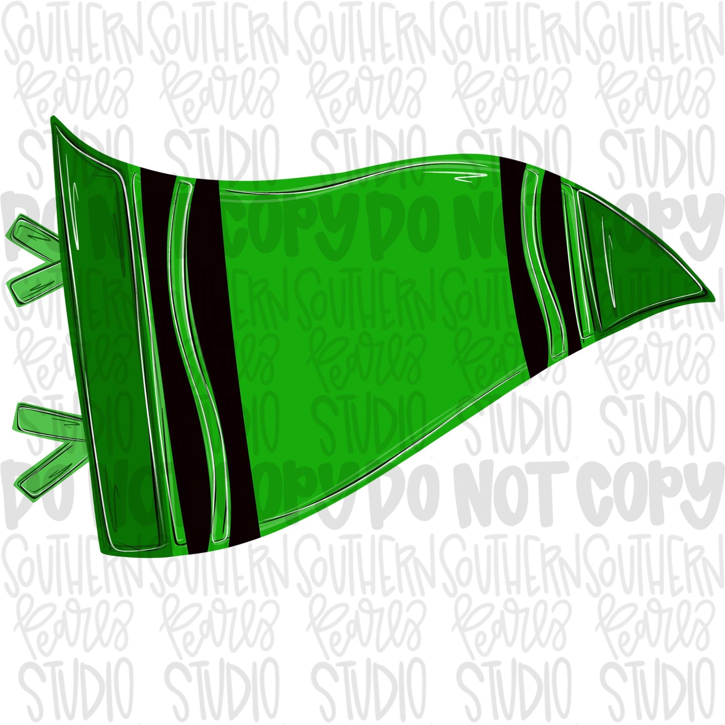 Blank green crayon pennant design | school png, teacher png, student png | Sublimation Design | Digital Download | Women Shirt PNG