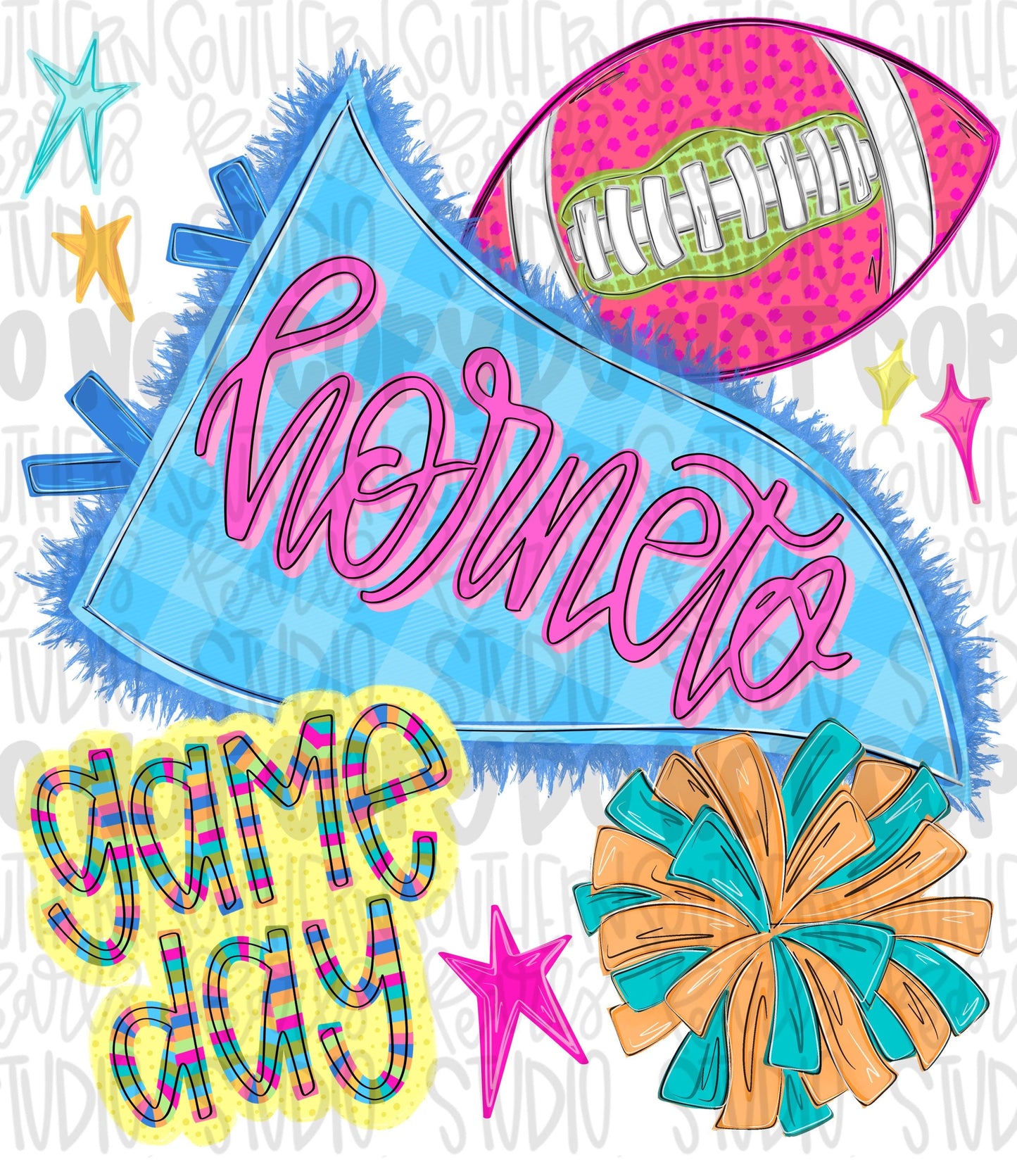 Hornets pennant Go Team football and pom pom colorful png design | school spirit png, trendy png, viral png | Design Download