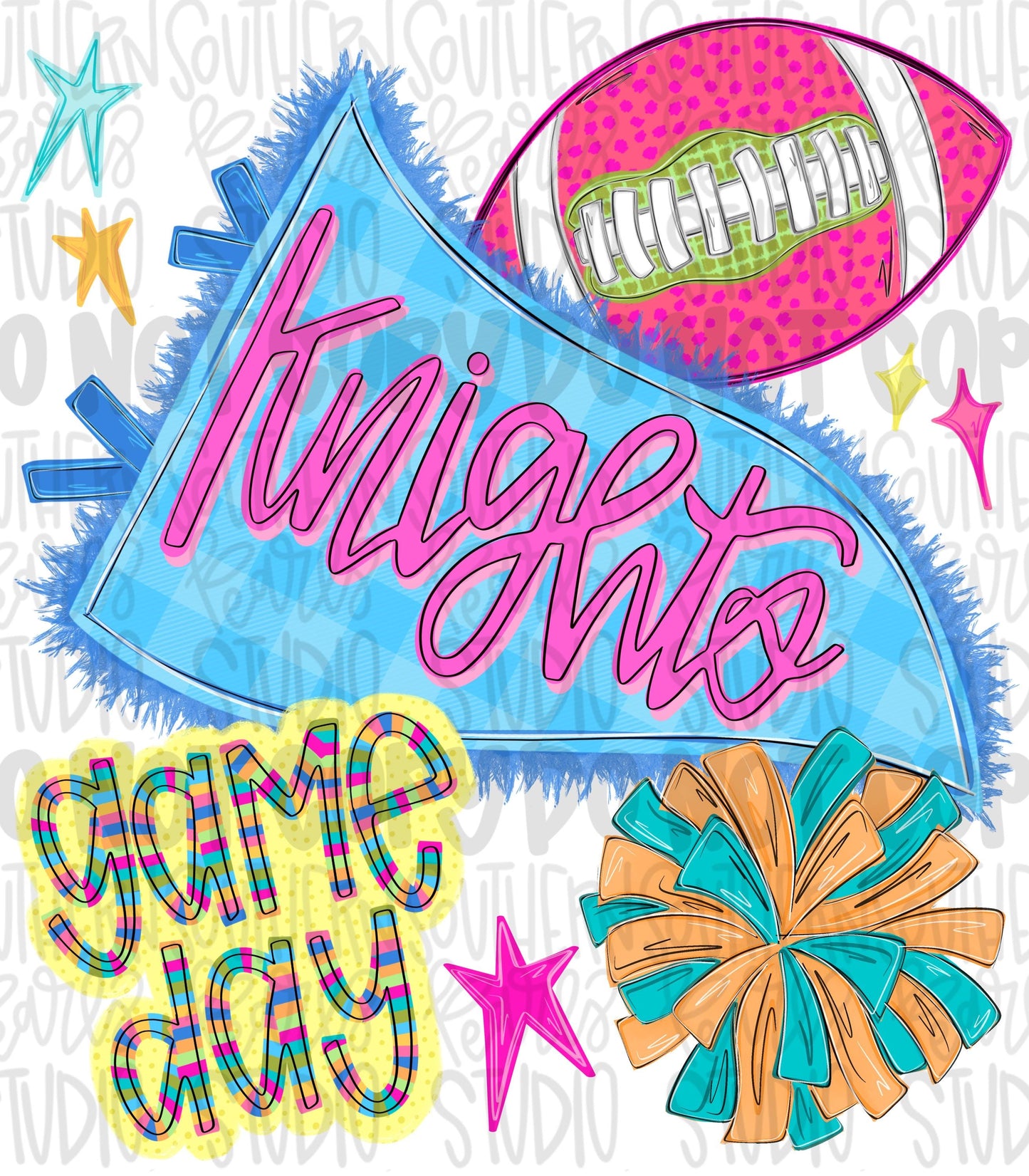 Knights pennant Go Team football and pom pom colorful png design | school spirit png, trendy png, viral png | Design Download